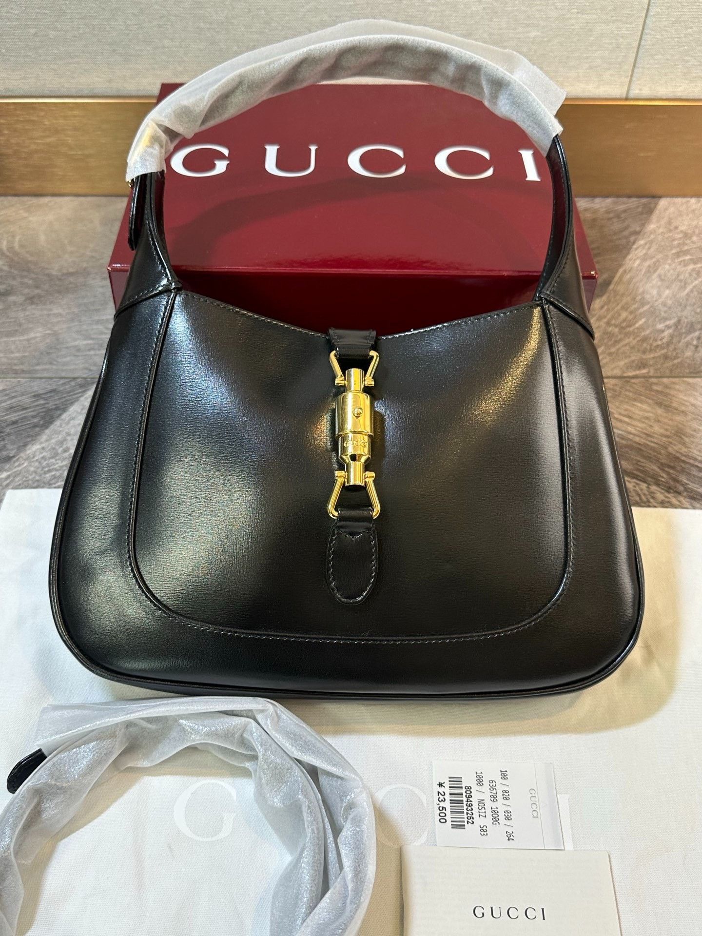 Gucci Gucci Black Gold Leather Jackie 1961 Size ONE SIZE - 1 Thumbnail