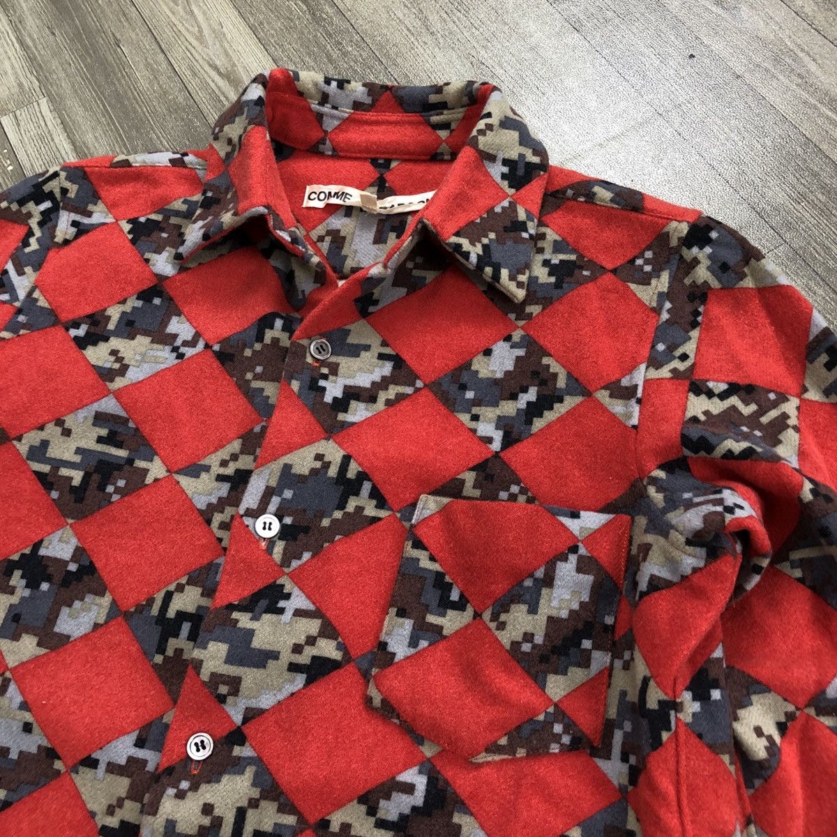 Comme des Garcons 2000s Comme des Garcons CDG Check Pixel Wool Shirt Designer Size US S / EU 44-46 / 1 - 3 Thumbnail