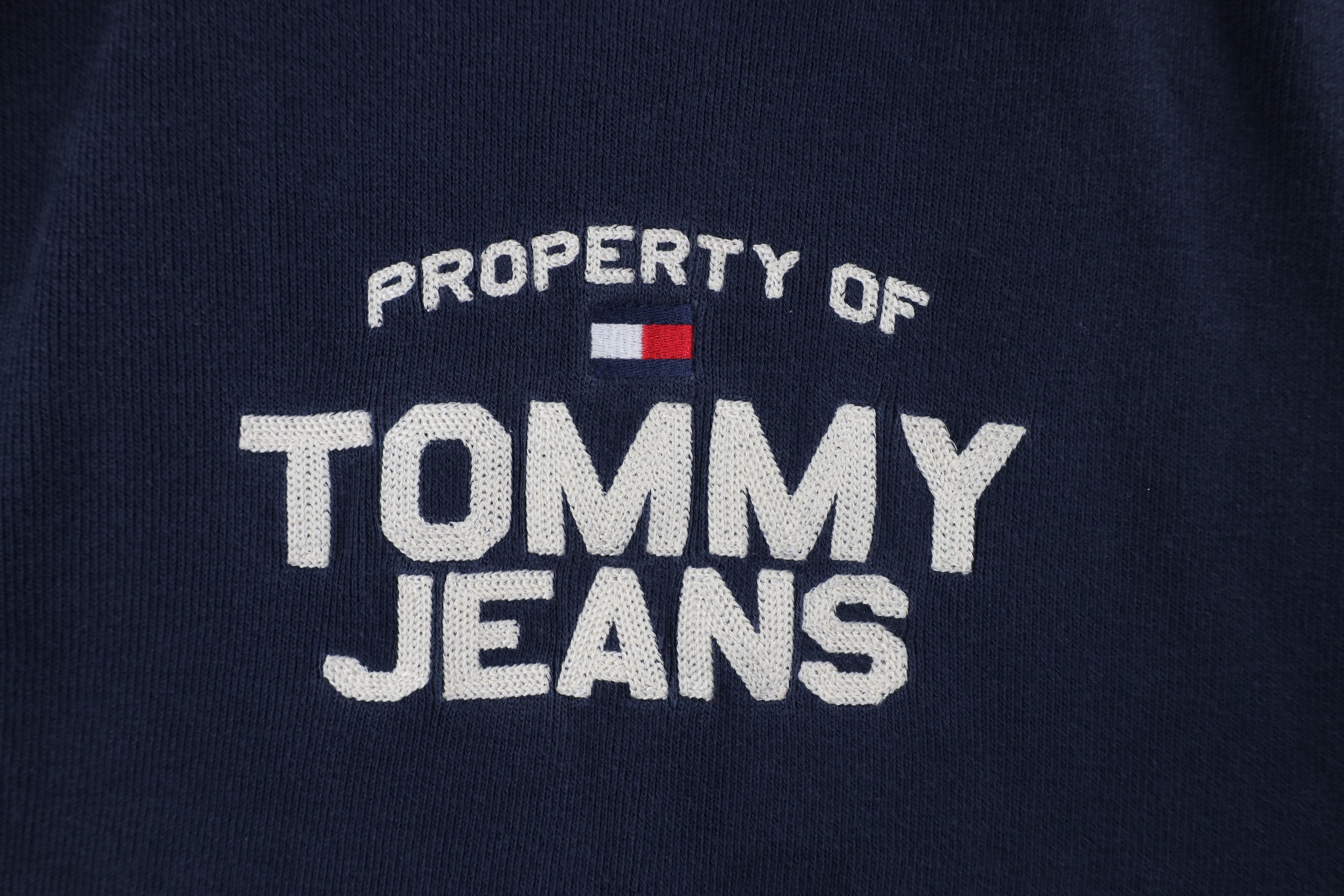 Tommy Hilfiger × Vintage Vintage 90s Tommy Hilfiger Knit Chain Stitch T-Shirt Blue Size US XXL / EU 58 / 5 - 5 Thumbnail