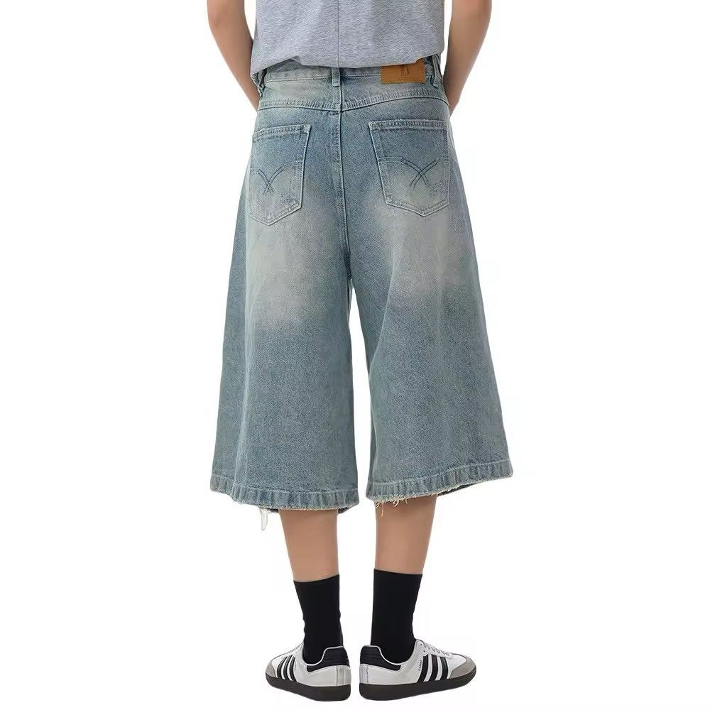 Vintage Distressed Hope Vintage Retro Style Light Blue Loose Shorts Size US 30 / EU 46 - 2 Thumbnail