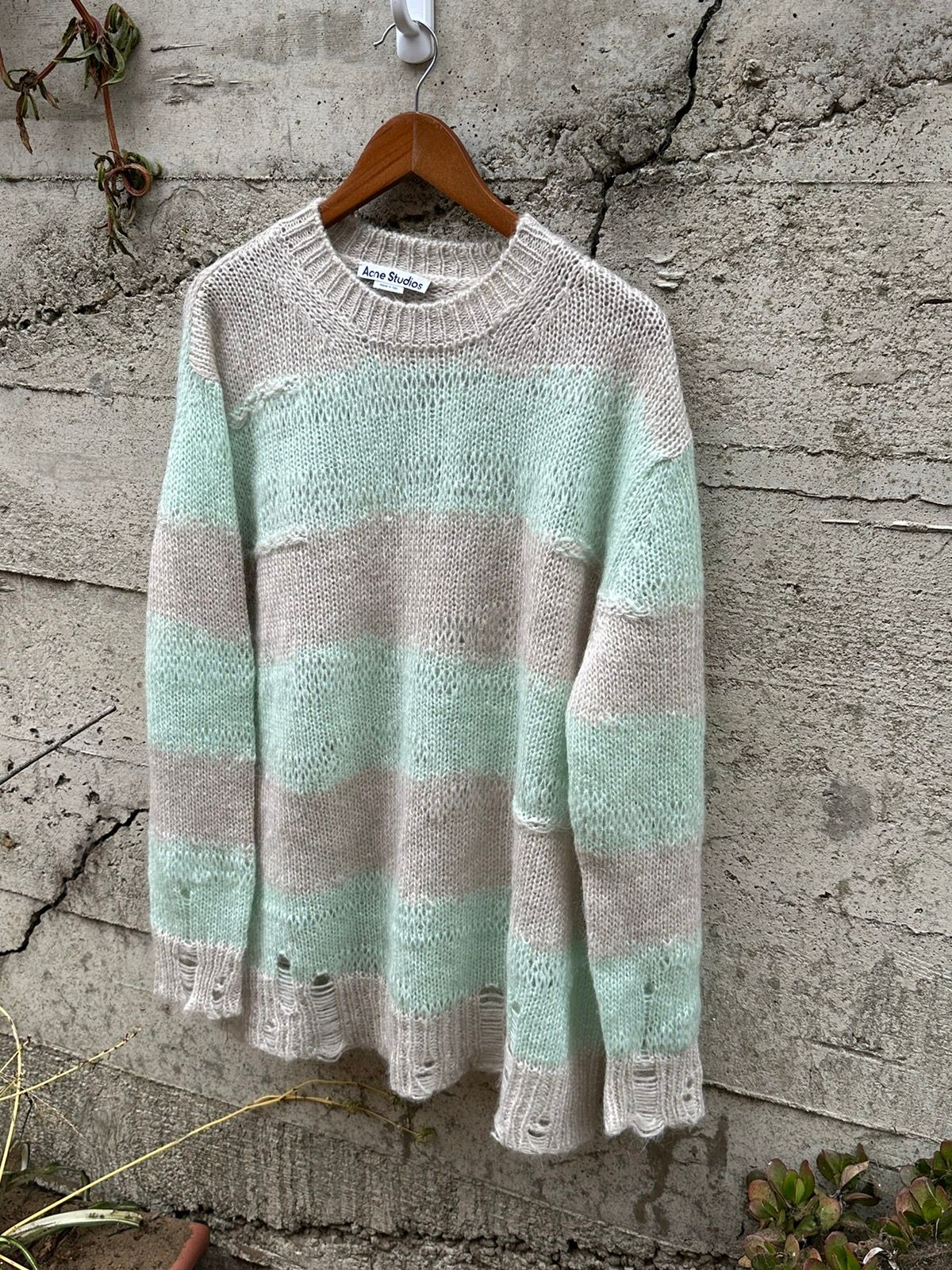 Pre-owned Acne Studios Grail  Kurt Cobain Distressed Mohair Knit In Multicolor