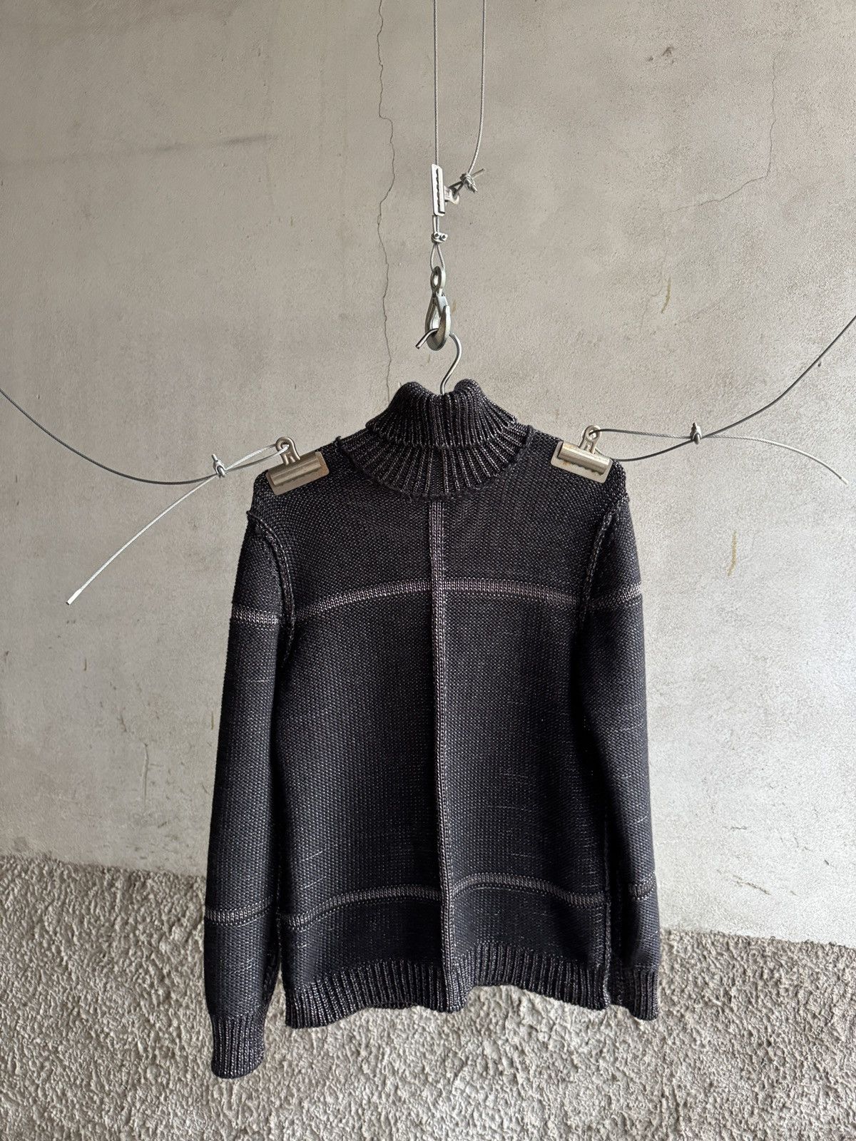 Jil Sander by Raf Simons runway metal wool turtleneck knit