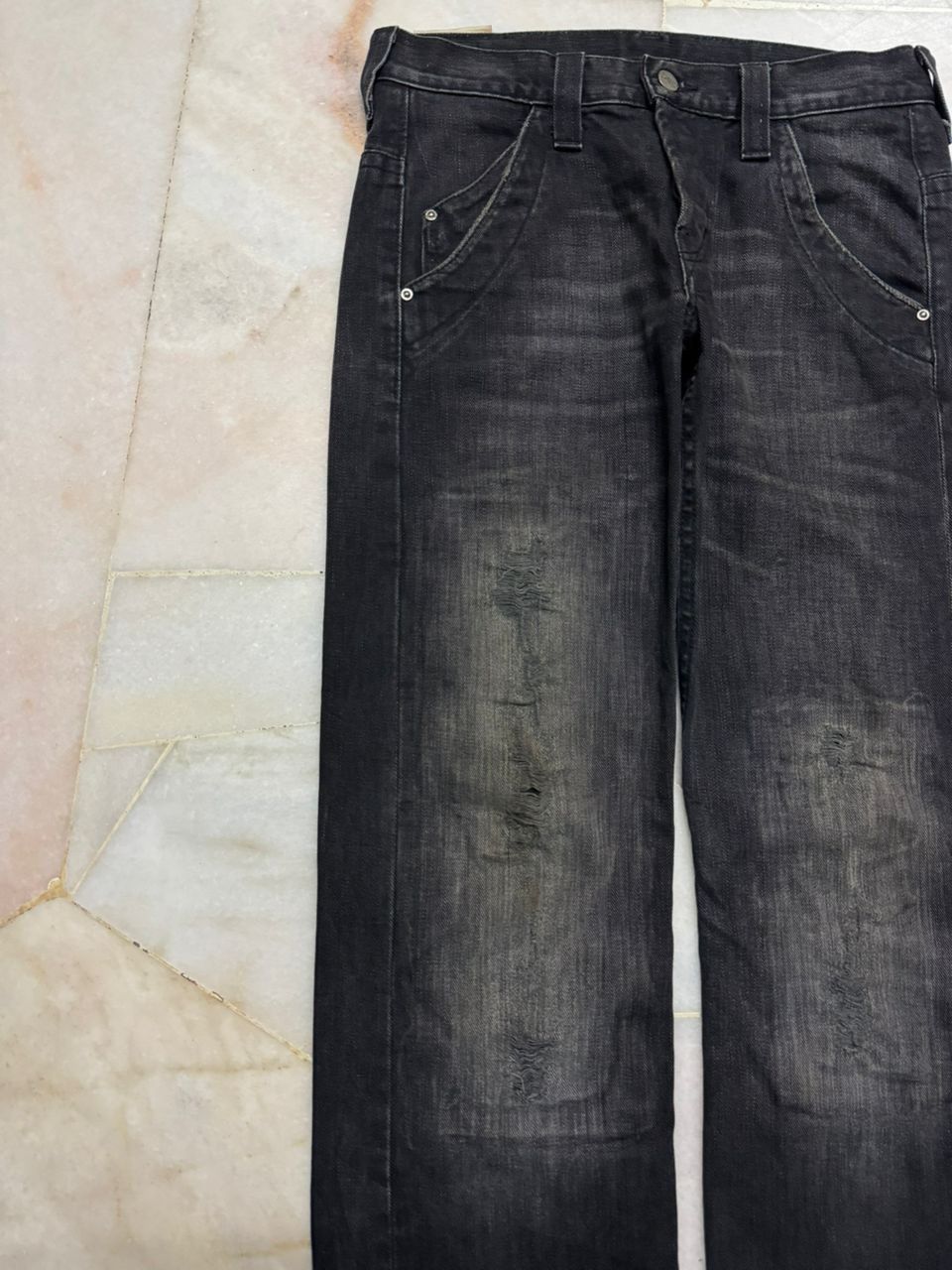 Lee 💥Insane💥Vintage Lee Rusty Mudwash Distressed Black Jeans Size US 29 - 4 Thumbnail