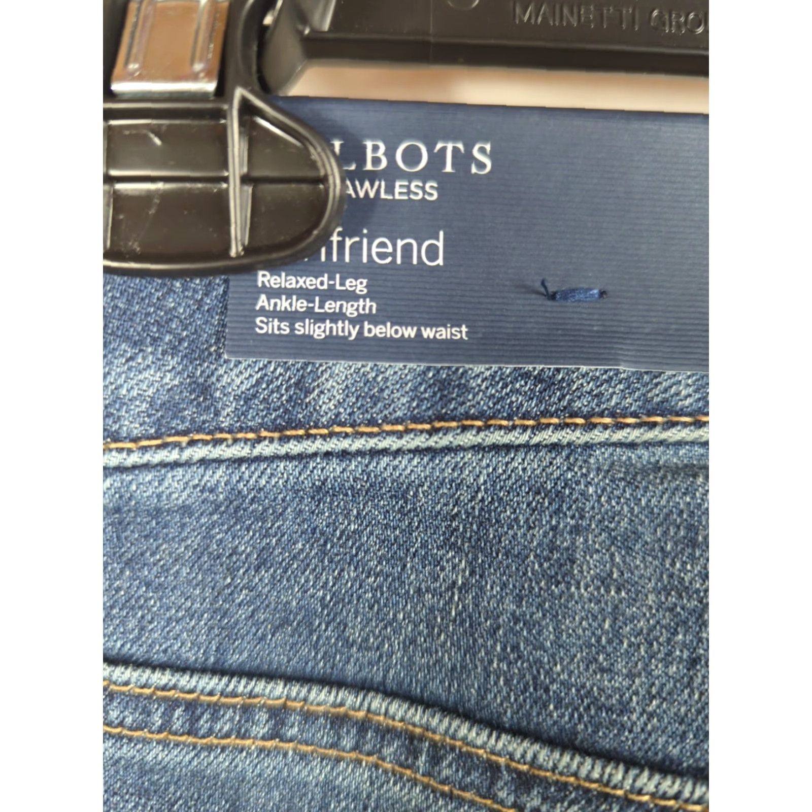 Talbots TALBOTS Flawless Girlfriend Jeans Blue Denim 2P Petite 5-Pocket Ankle Denim Medium Wash Rolled Up Cuffs Zip Button Closure Womens Size 26" / US 2 / IT 38 - 6 Thumbnail