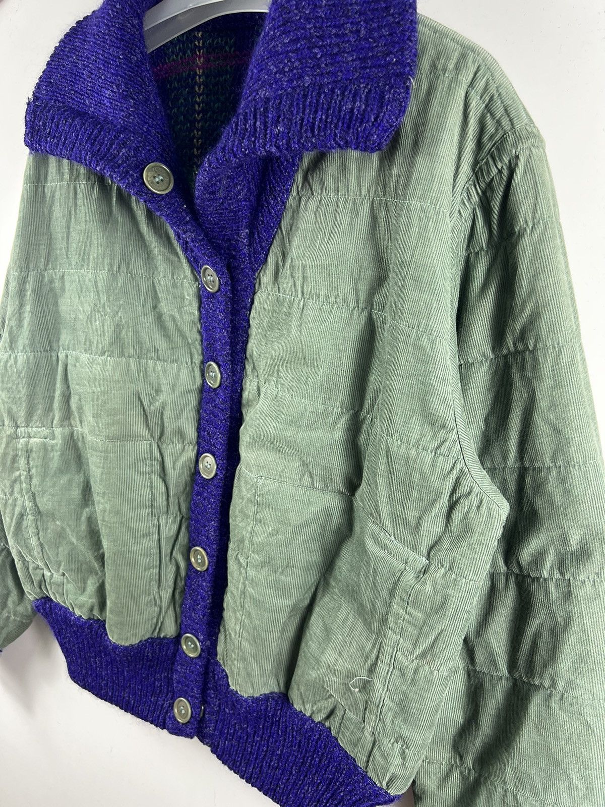 Japanese Brand × Vintage 🔥 VINTAGE REVERSIBLE KNIT TARTAN ISSEY MIYAKE STYLE BOMBER Size M / US 6-8 / IT 42-44 - 10 Thumbnail