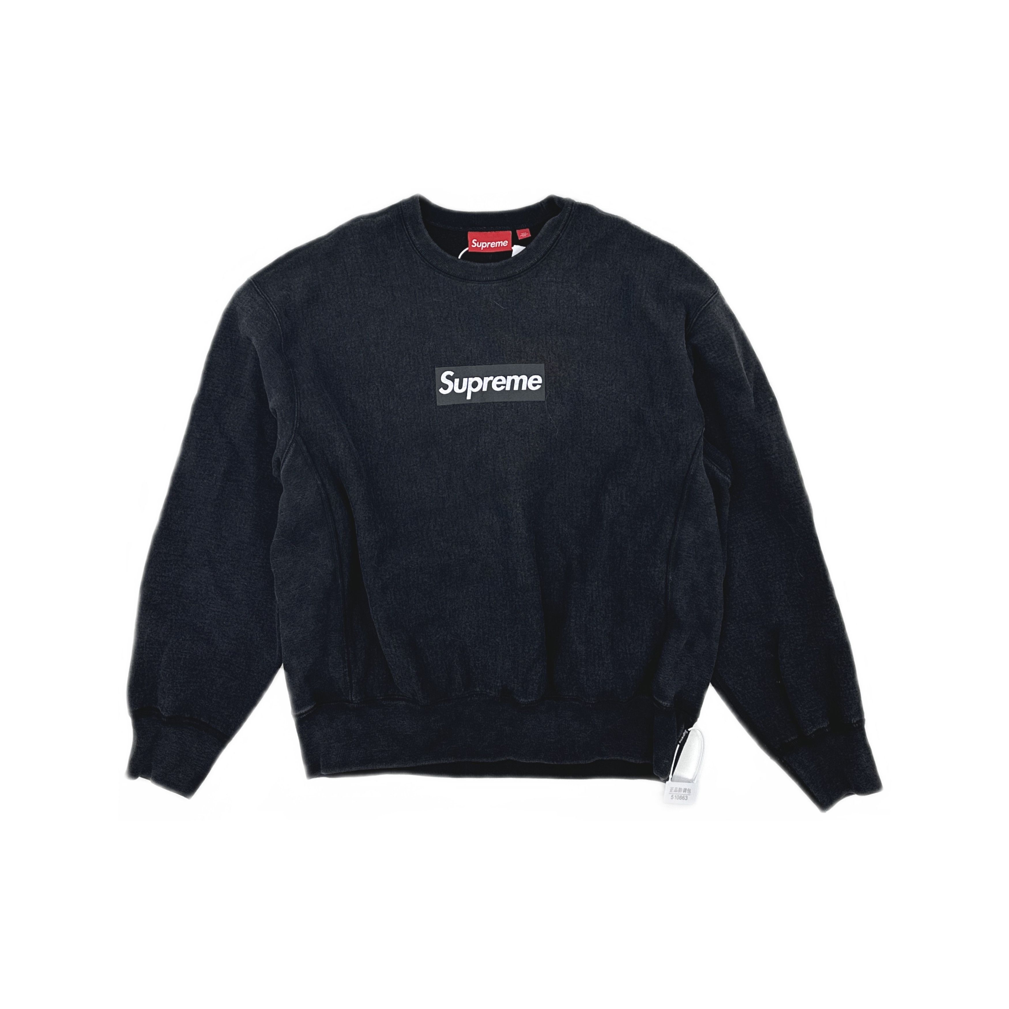 Supreme Supreme Washed Box Logo Crewneck - Black | Grailed