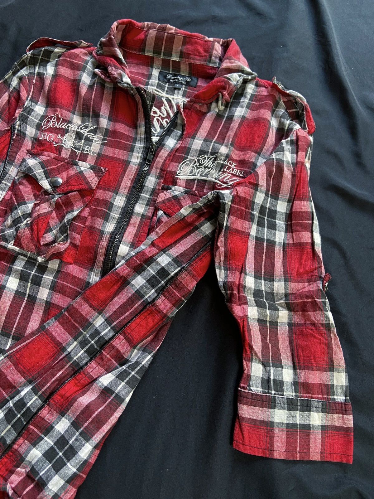 If Six Was Nine × Japanese Brand × Le Grande Bleu (L.G.B.) JAPANESE BERNING SHO SKULL ZIPPER BUTTON DOWN SHIRT Size US S / EU 44-46 / 1 - 4 Thumbnail