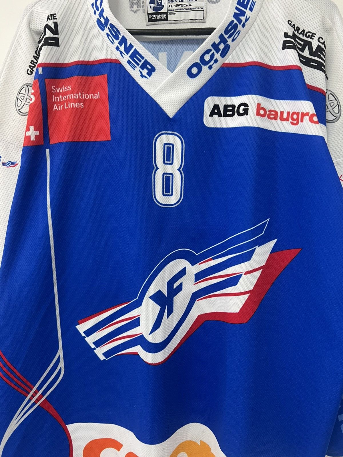 Vintage Vintage Kloten Flyers Player issue Hockey Jersey Mens sz XL Size US XL / EU 56 / 4 - 11 Thumbnail