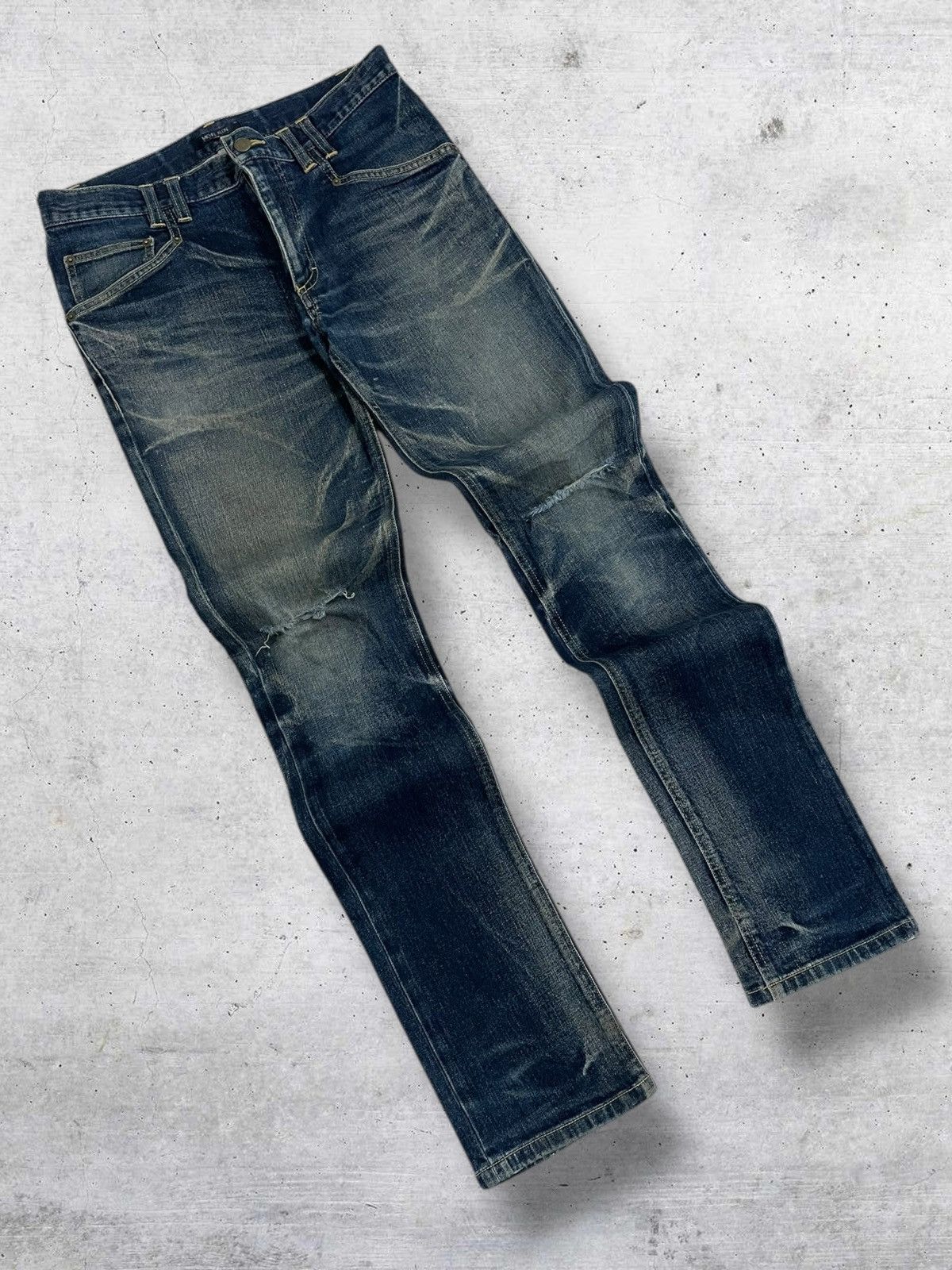 Michel Klein VINTAGE MICHEL KLEIN 90S JAPAN DESIGNER RUGGED RIPPED DENIM Size US 32 / EU 48 - 2 Thumbnail