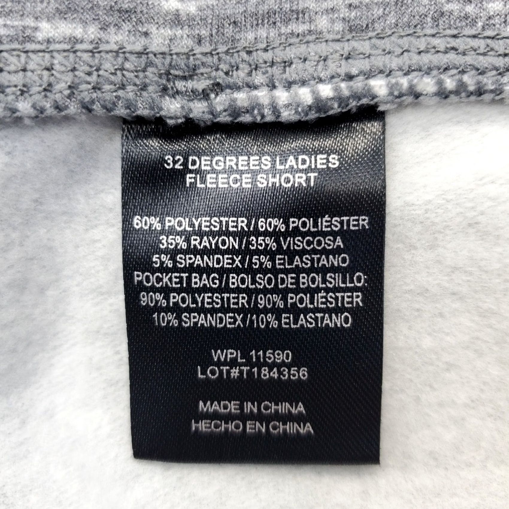 Vintage 32 Degree Cool Fleece Shorts Womens M Gray Stretch Drawstring Pockets -- Adult Womens, Regular, Summer, Activewear Size 32" / US 10 / IT 46 - 7 Thumbnail