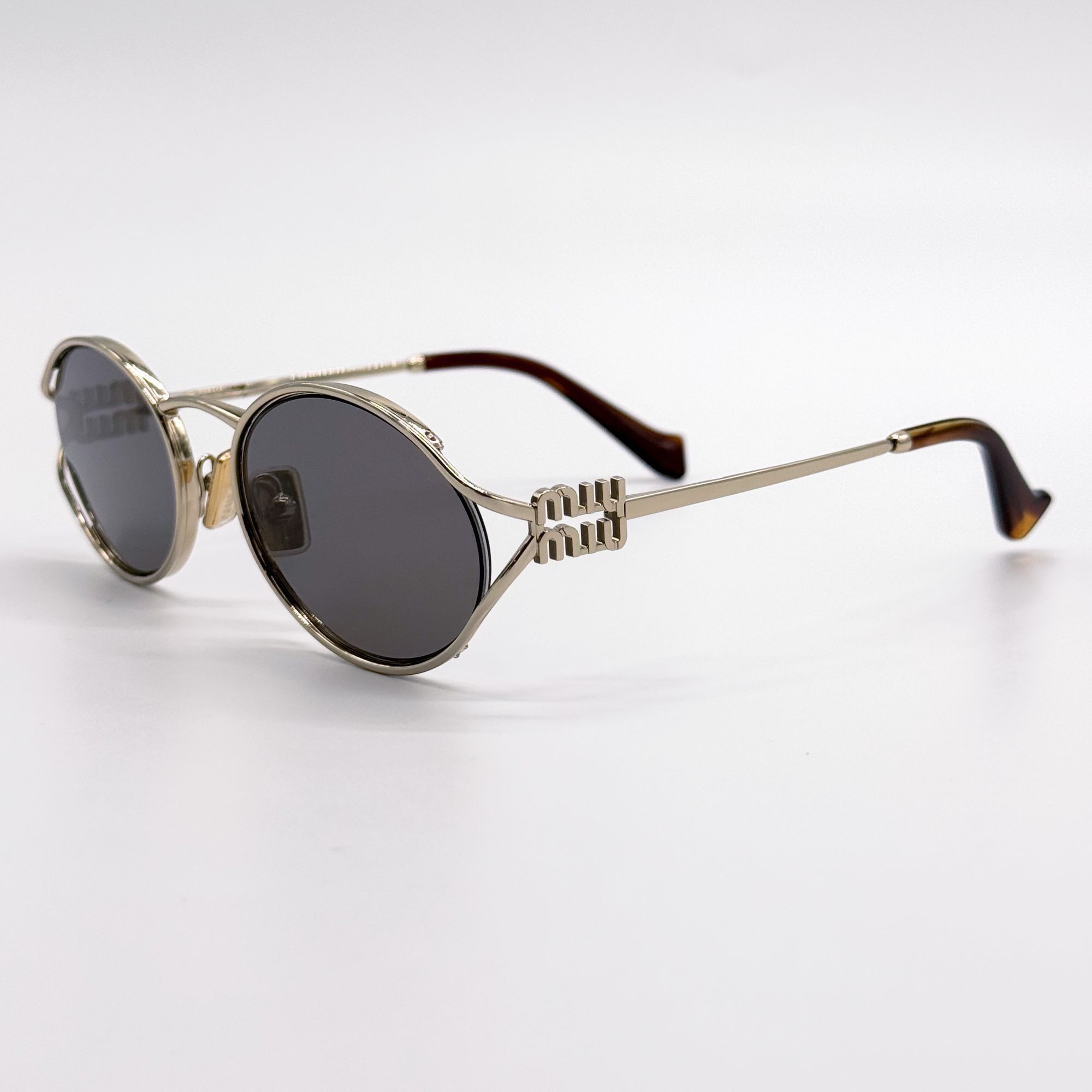 Miu Miu NEW MIU MIU MU52YS ZVN80Q SUNGLASSES GOLD/GRAY WOMEN MU 52YS Size ONE SIZE - 7 Thumbnail