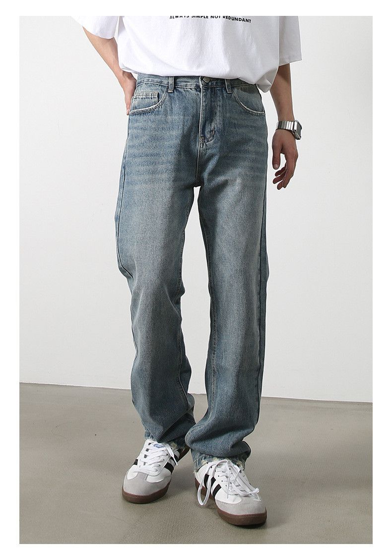 Japanese Brand × Jean Men's washed retro straight loose flared jeans Size US 32 / EU 48 - 6 Thumbnail
