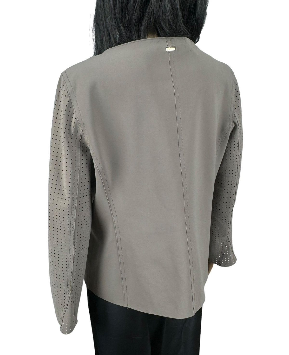 Herno HERNO Round Neck Zip Gray Jacket Perforated Size 46 Size L / US 10 / IT 46 - 10 Thumbnail