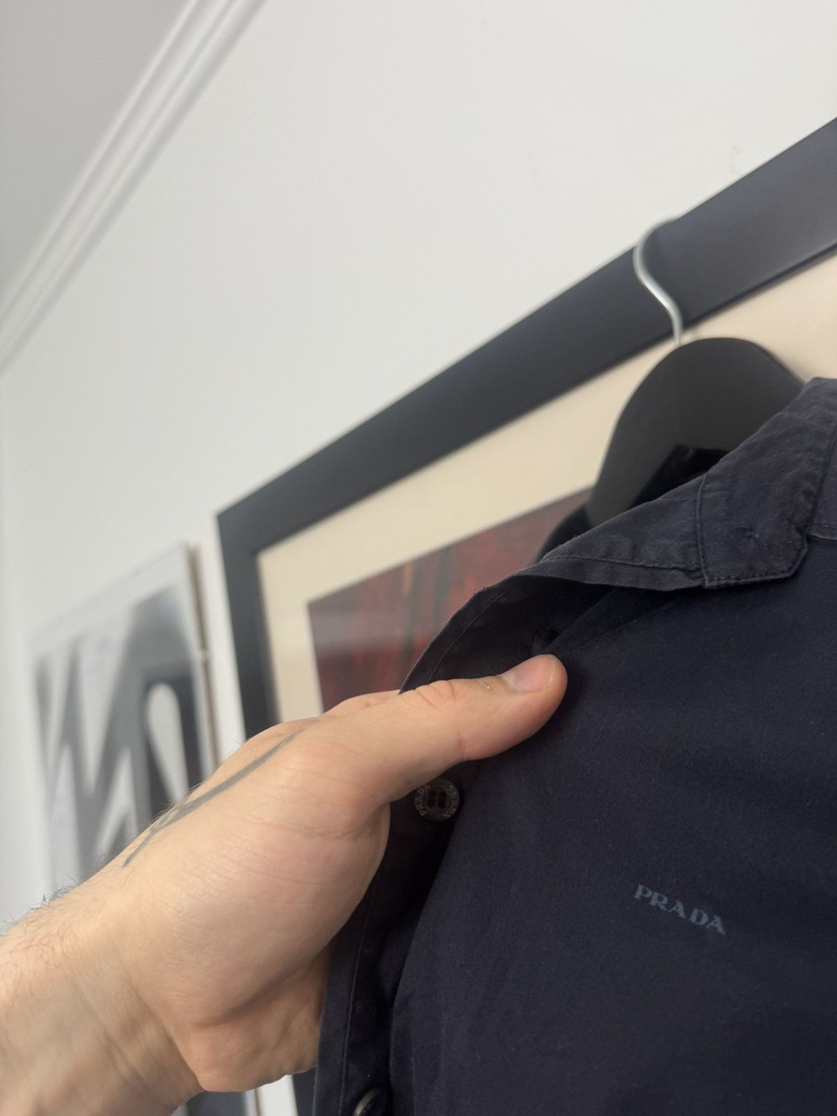 Prada Prada Button Up Designer Luxury Women Mini Logo Shirt Rare Size S / US 4 / IT 40 - 2 Thumbnail