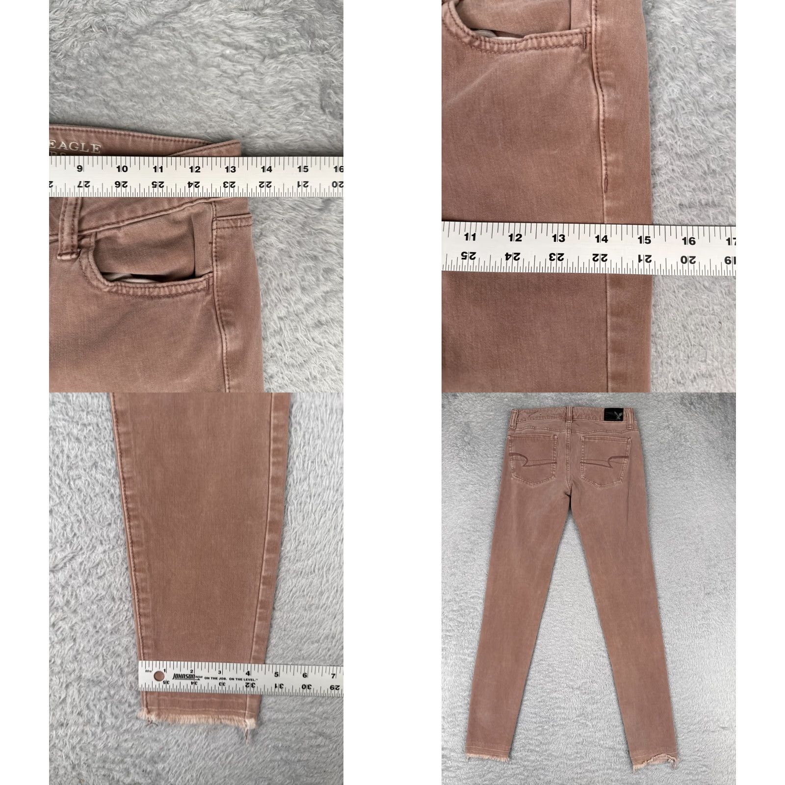 American Eagle Outfitters American Eagle Outfitters Jeans Women 0 Blush Jegging Skinny Raw Hem Stretch 360 Size 25" / US 0 / IT 36 - 9 Thumbnail