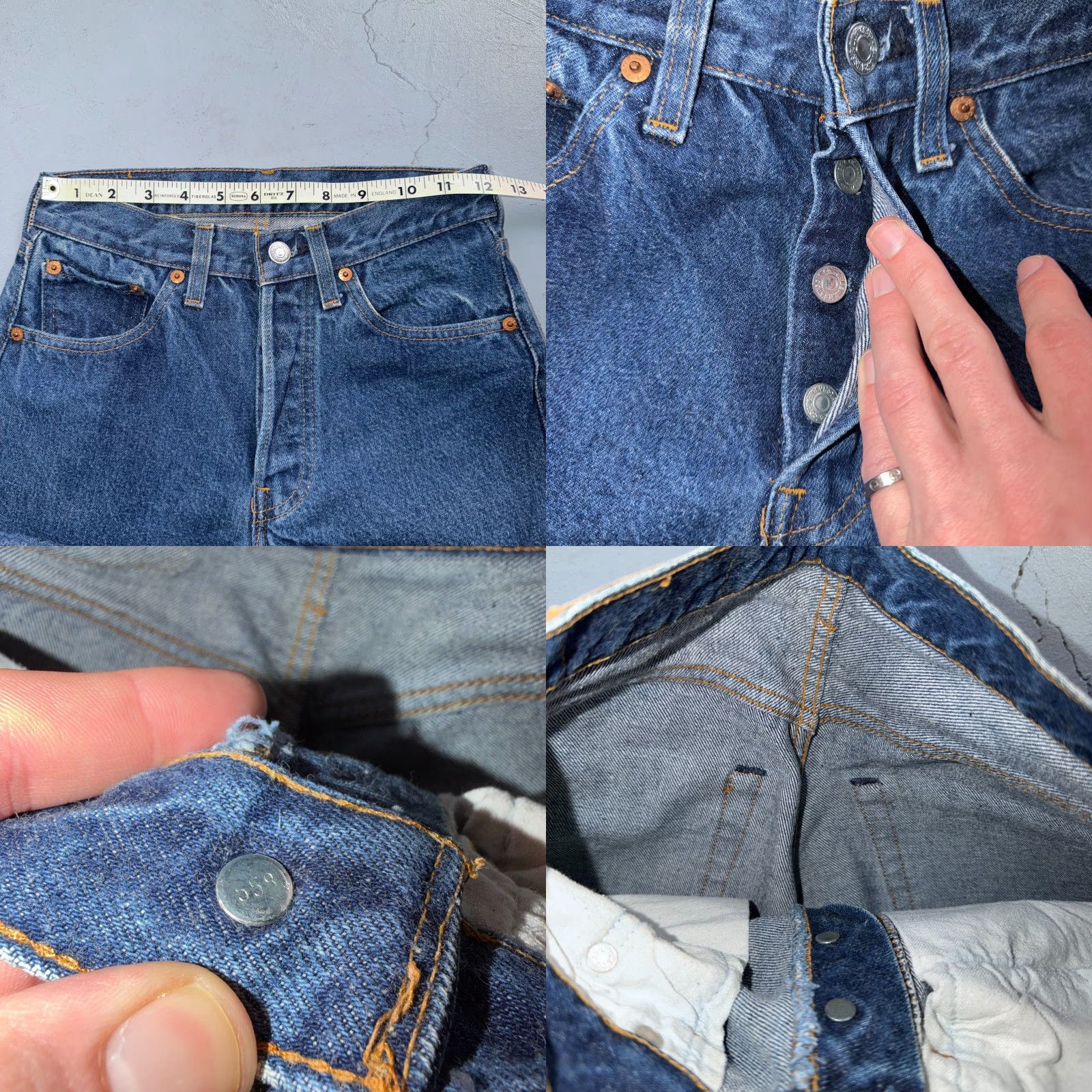 Levi's VINTAGE Levi's 501 Jeans Levis 501 Vintage 80s Redline Selvedge USA XX Dark Wash 27x32 24x28 Men Blue 5-Pocket Denim Distressed Classic Size US 27 - 8 Thumbnail