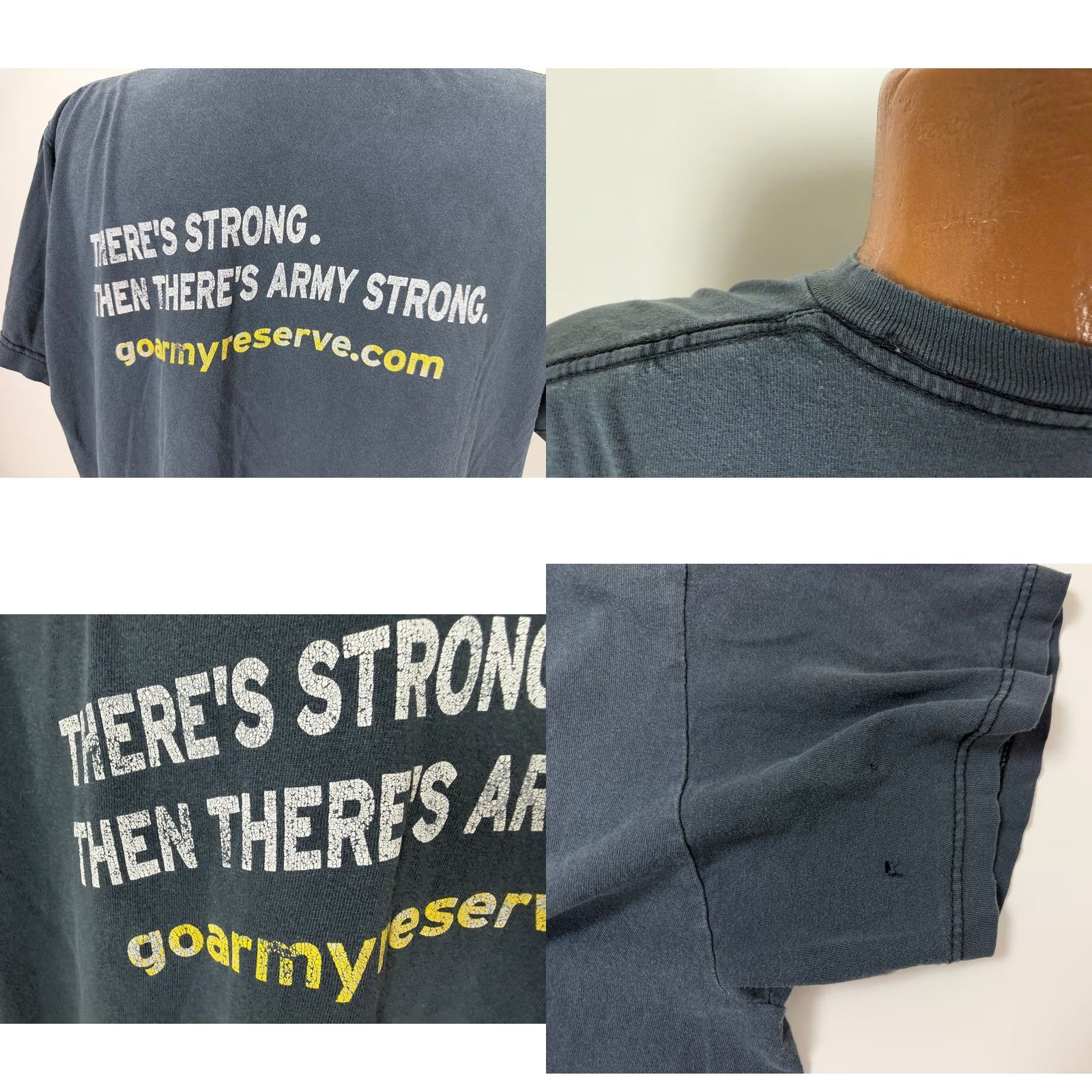 Vintage VINTAGE Army Strong Shirt XL Black US Military 90s Y2K Vintage Mens T-Shirt Size US XL / EU 56 / 4 - 8 Thumbnail