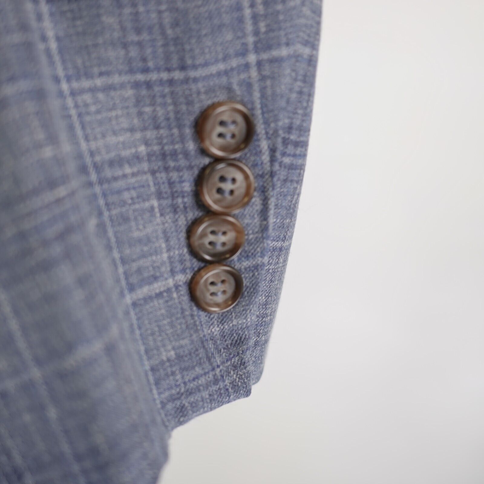 Canali Canali 1934 Wool Blue Gray Plaid 2 Button Italy Blazer 42L Size 42L - 3 Thumbnail