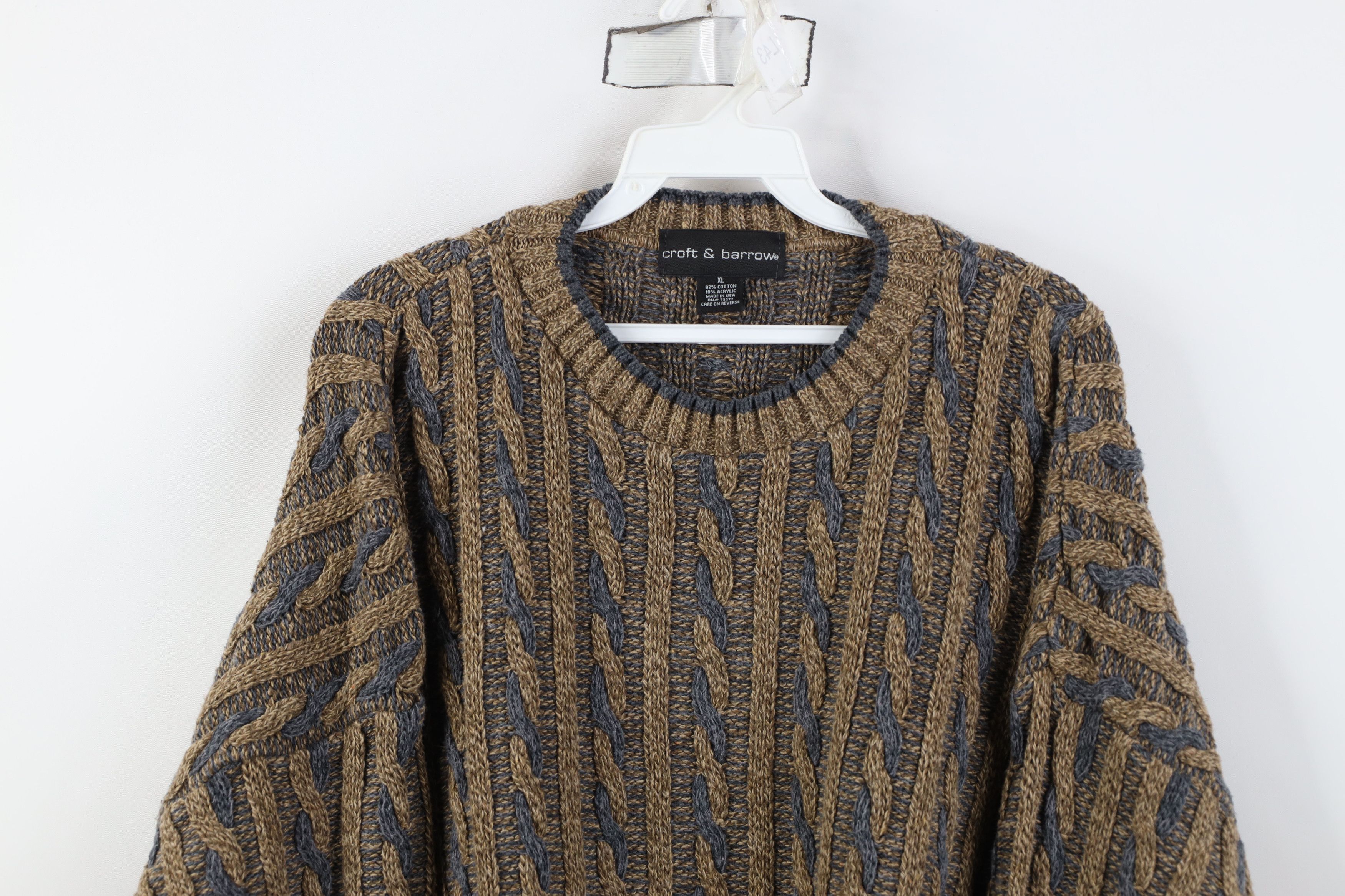 Vintage Vintage 90s Streetwear Cable Knit Crewneck Sweater USA Size US XL / EU 56 / 4 - 2 Thumbnail