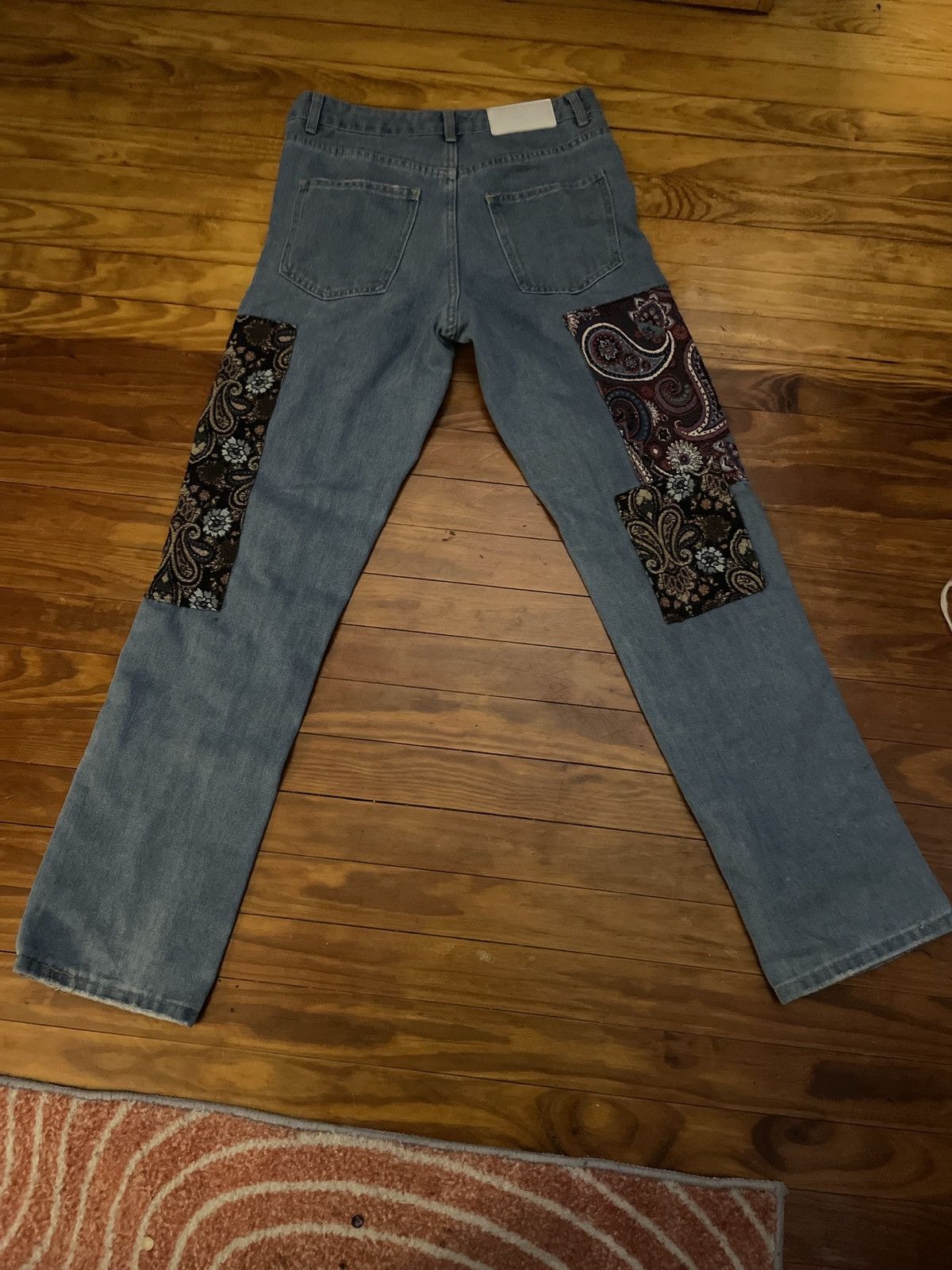 Boohoo × Vintage Patch work bandana jeans Size US 29 - 2 Thumbnail