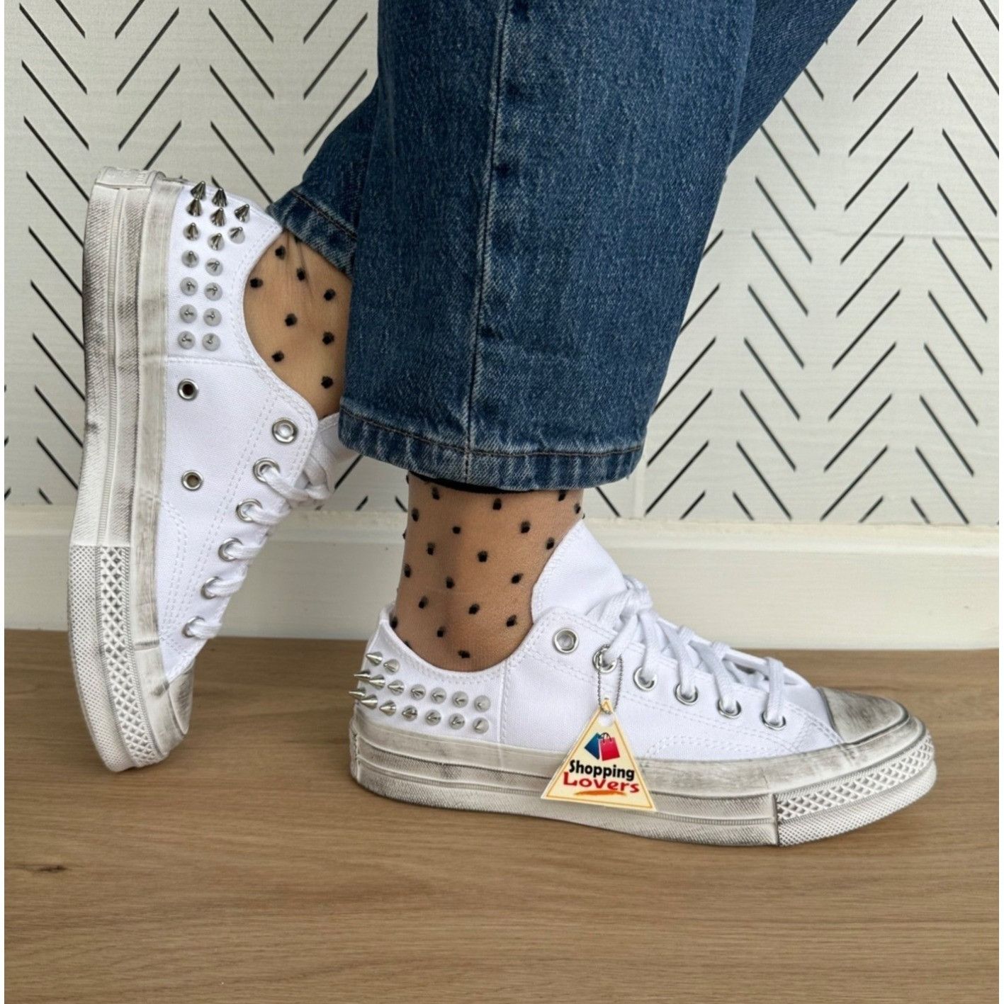 image of Sz 9.5 Women Shoes Converse Chuck 70 Stud Low Top Sneaker in White