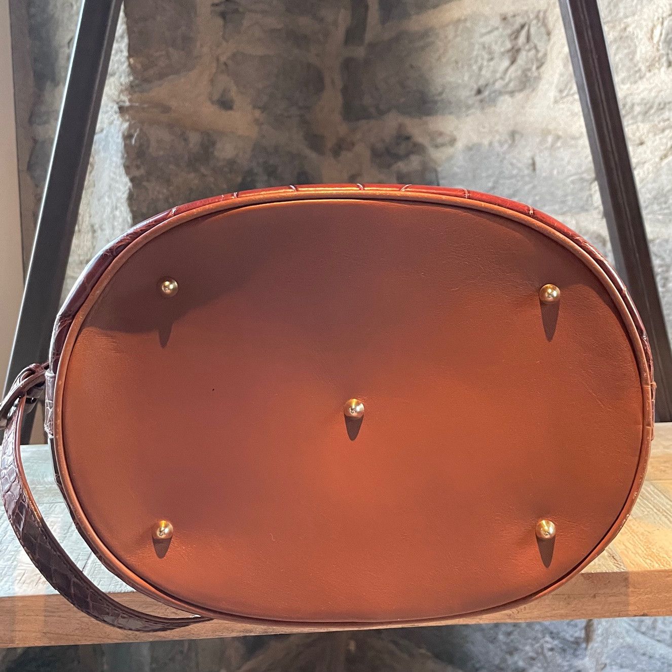 Gucci Gucci Vintage Cognac Brown Alligator Bucket Bag Size ONE SIZE - 6 Thumbnail