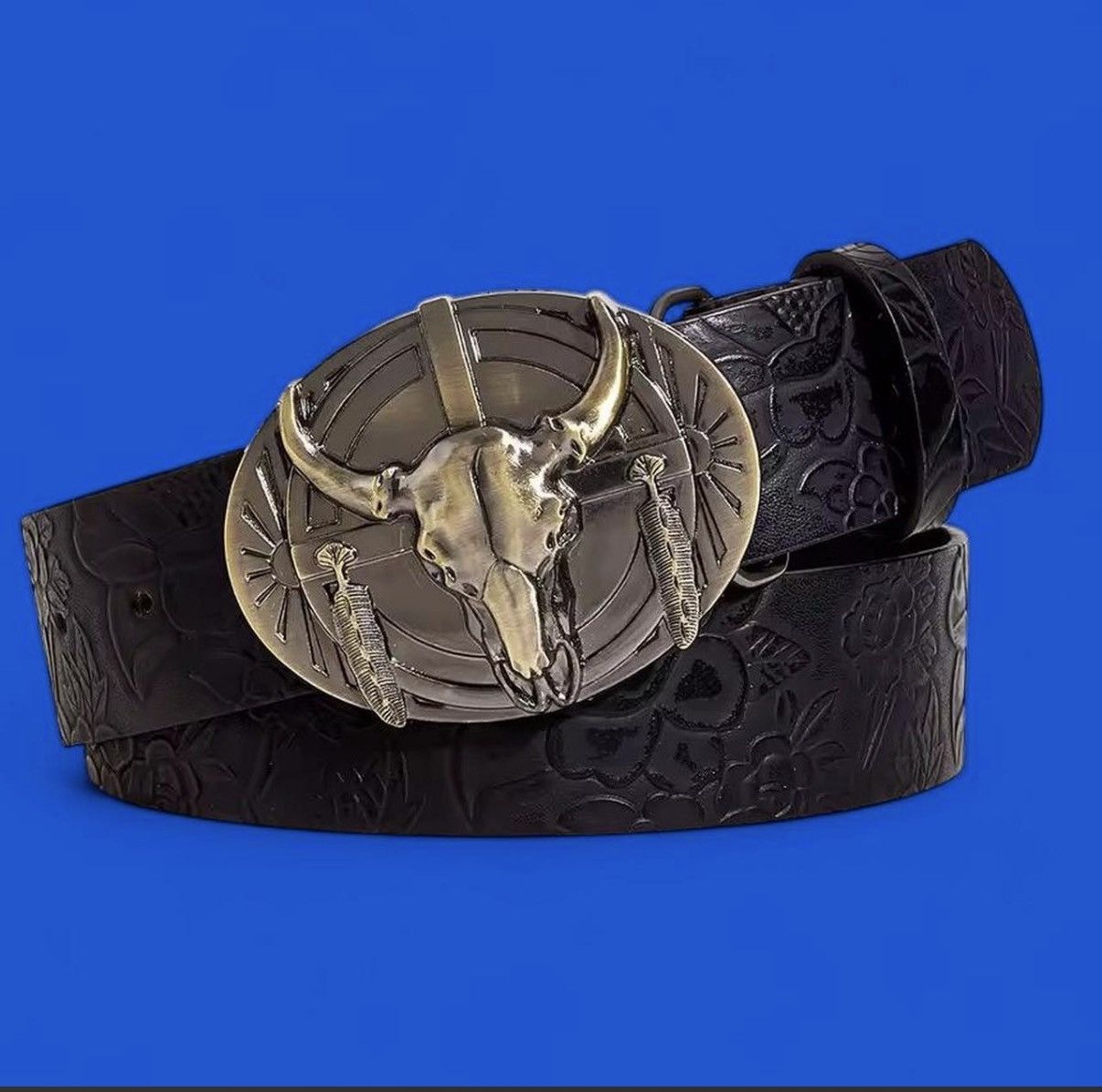Other Black belt with silver skull buckle Size ONE SIZE - 1 Thumbnail