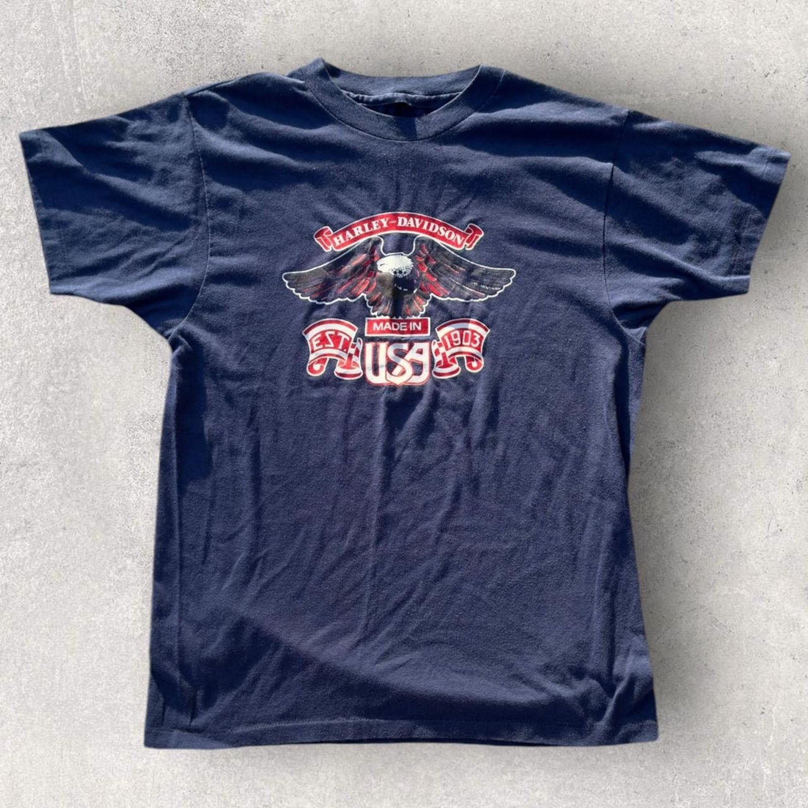 Harley Davidson × Vintage 1982 Single Stitch Harley Davidson Tee Size US M / EU 48-50 / 2 - 2 Thumbnail