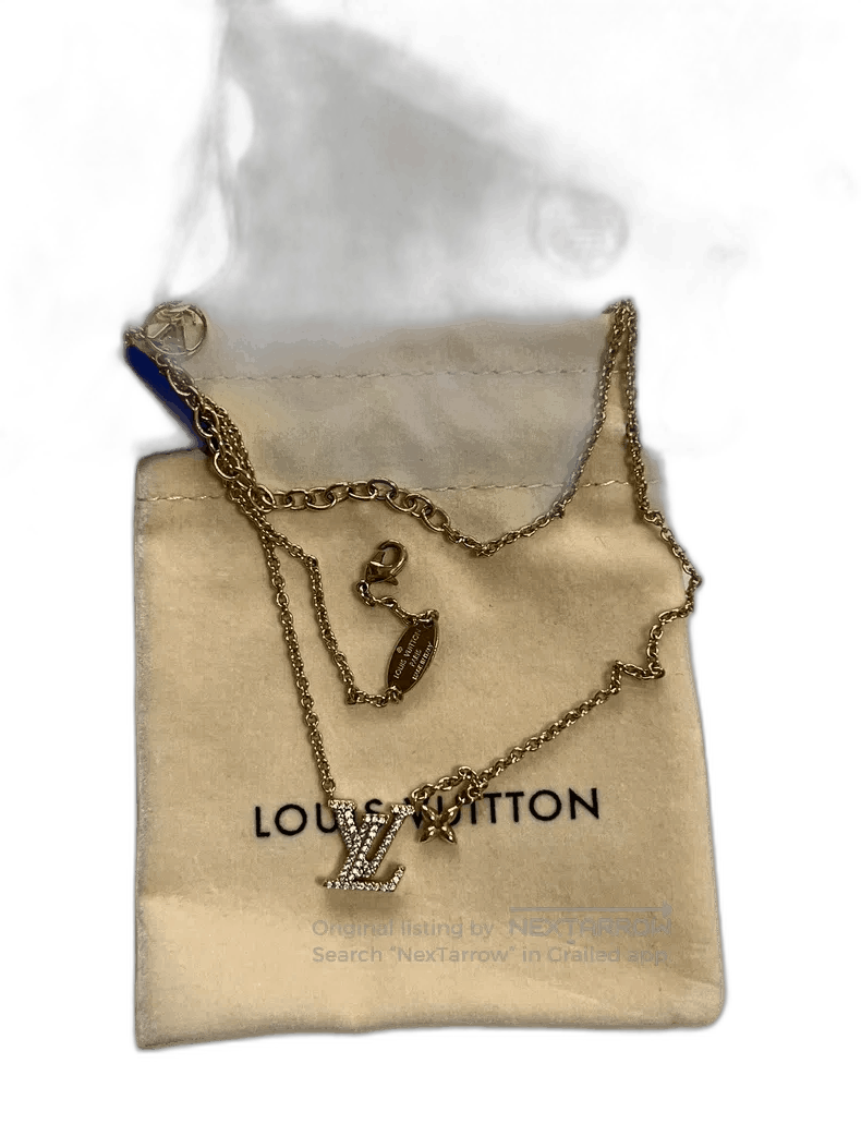 Louis Vuitton Necklace with Gold Chain and Charm.