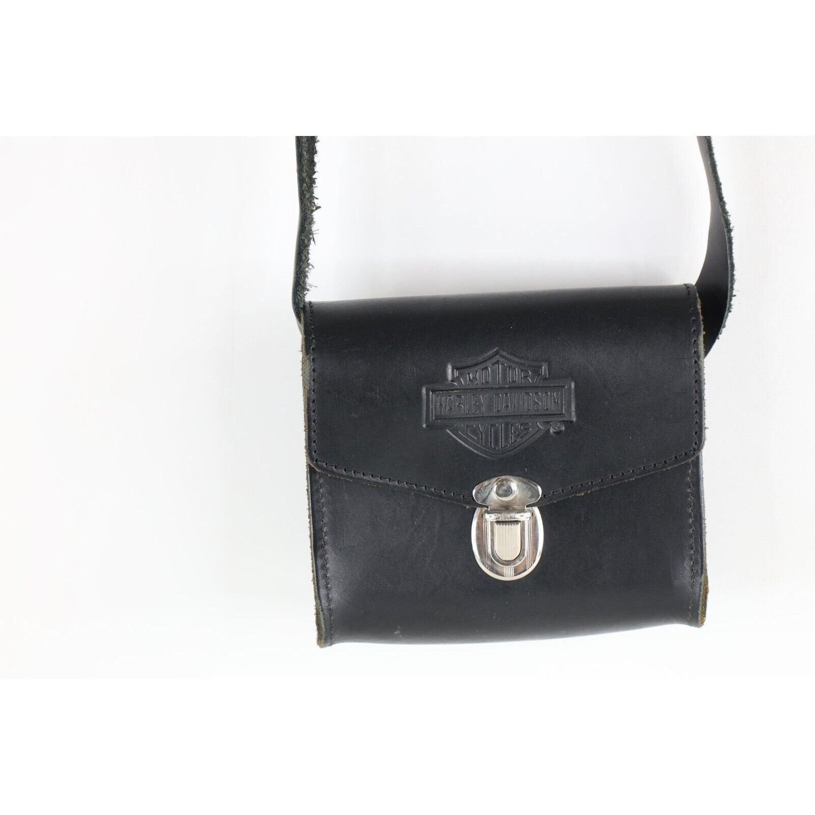 Harley Davidson × Vintage Vintage 90s Harley Davidson Distressed Leather Crossbody Bag Size ONE SIZE - 2 Thumbnail