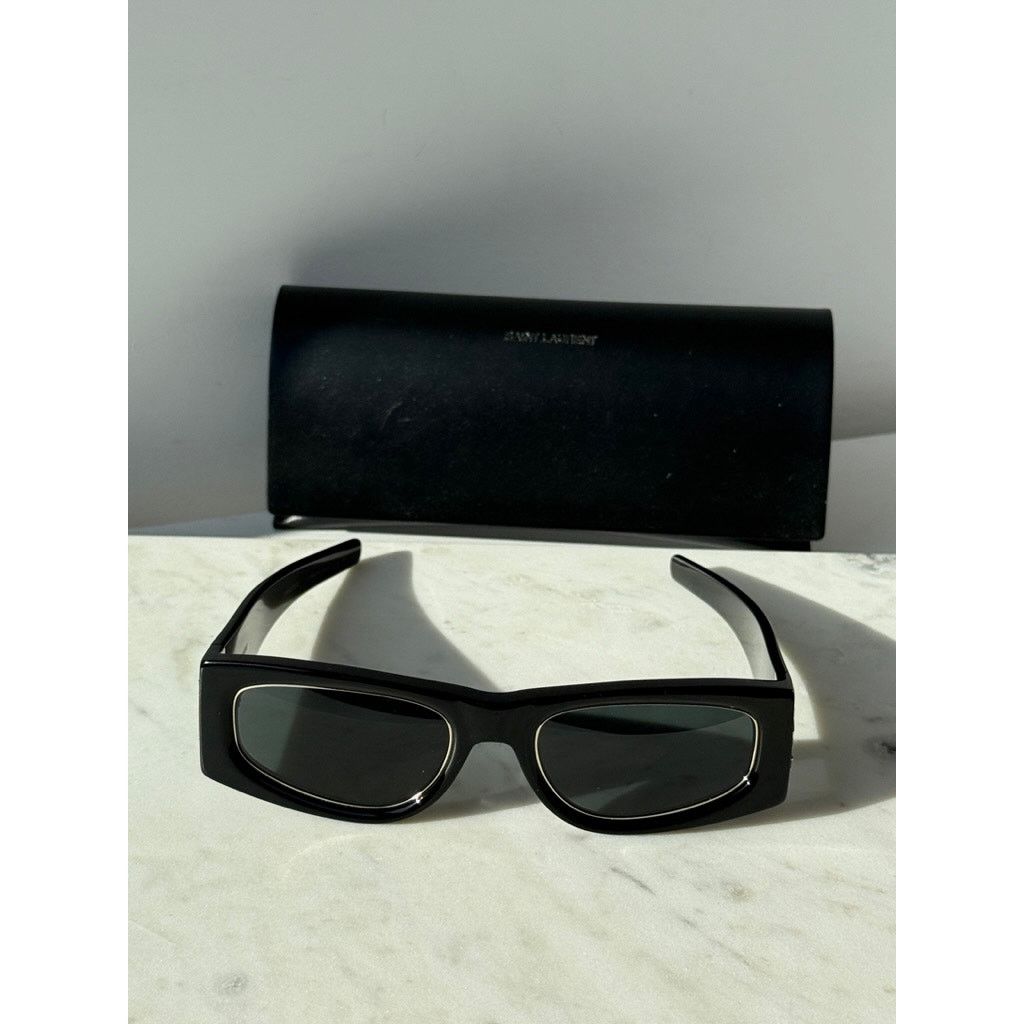 Saint Laurent Paris NEW Saint Laurent SLM140 Rim Black Gold Sunglasses Size ONE SIZE - 6 Thumbnail