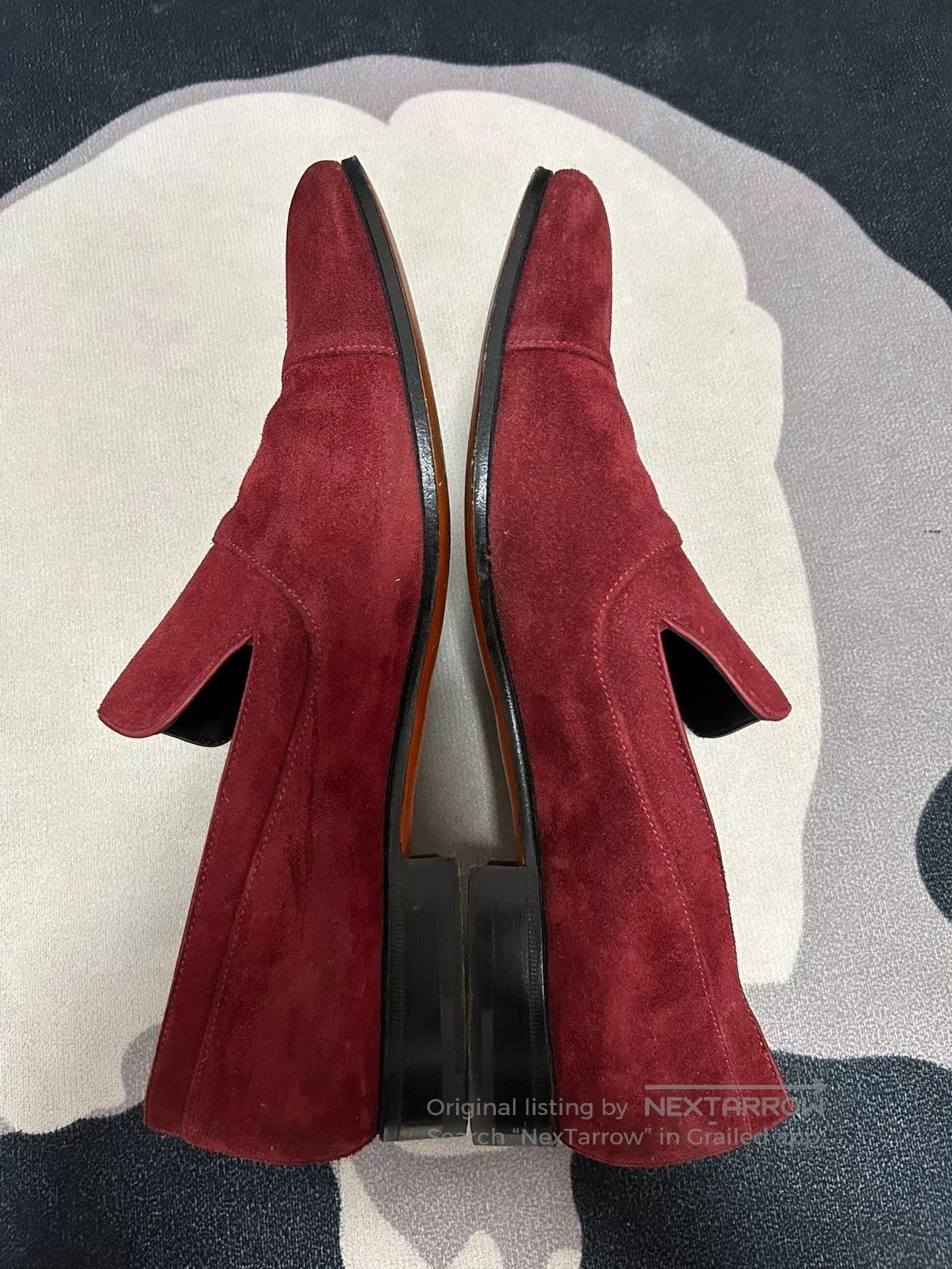 Hermes Hermes Burgundy Suede Loafers for Men. Size US 8 / EU 41 - 3 Thumbnail