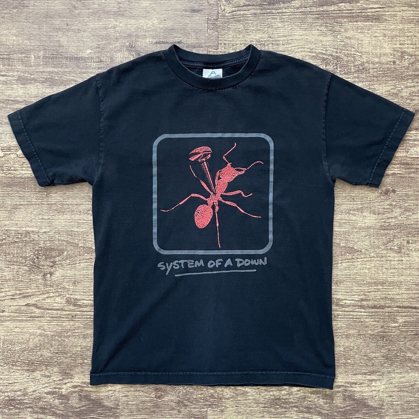 image of Band Tees x Vintage System Of A Down Band T-Shirt Ant & Nail Graphic M in Black, Men's (Size Medium