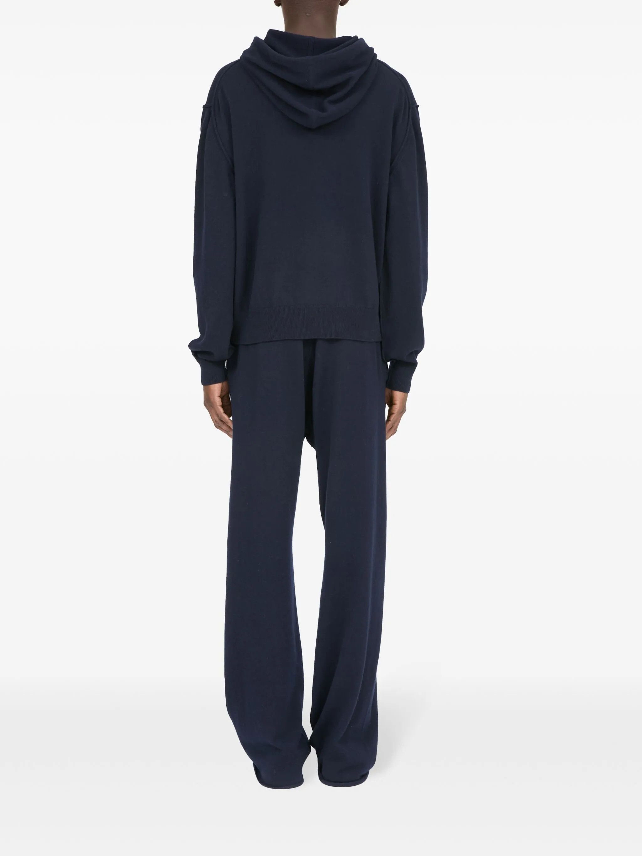 Maison Margiela o1w1db11225 Pouch Pocket Kntited Hoodie in Navy Blue Size US XL / EU 56 / 4 - 4 Thumbnail