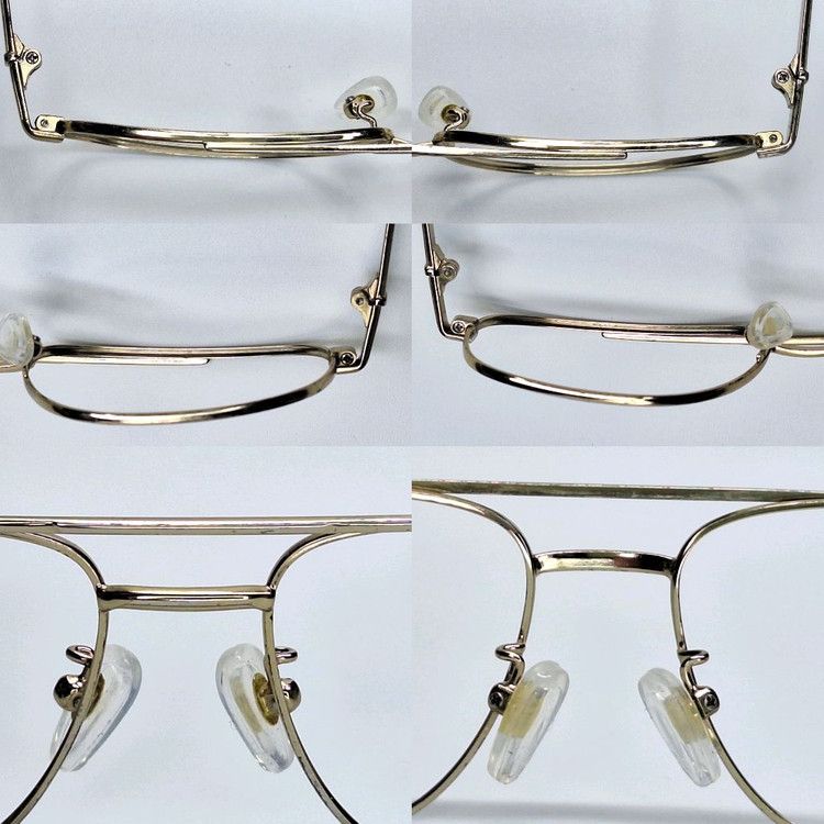 Other 1990s DUNO J-3132 Gold Double Bridge Aviator Eyeglasses Size ONE SIZE - 8 Thumbnail