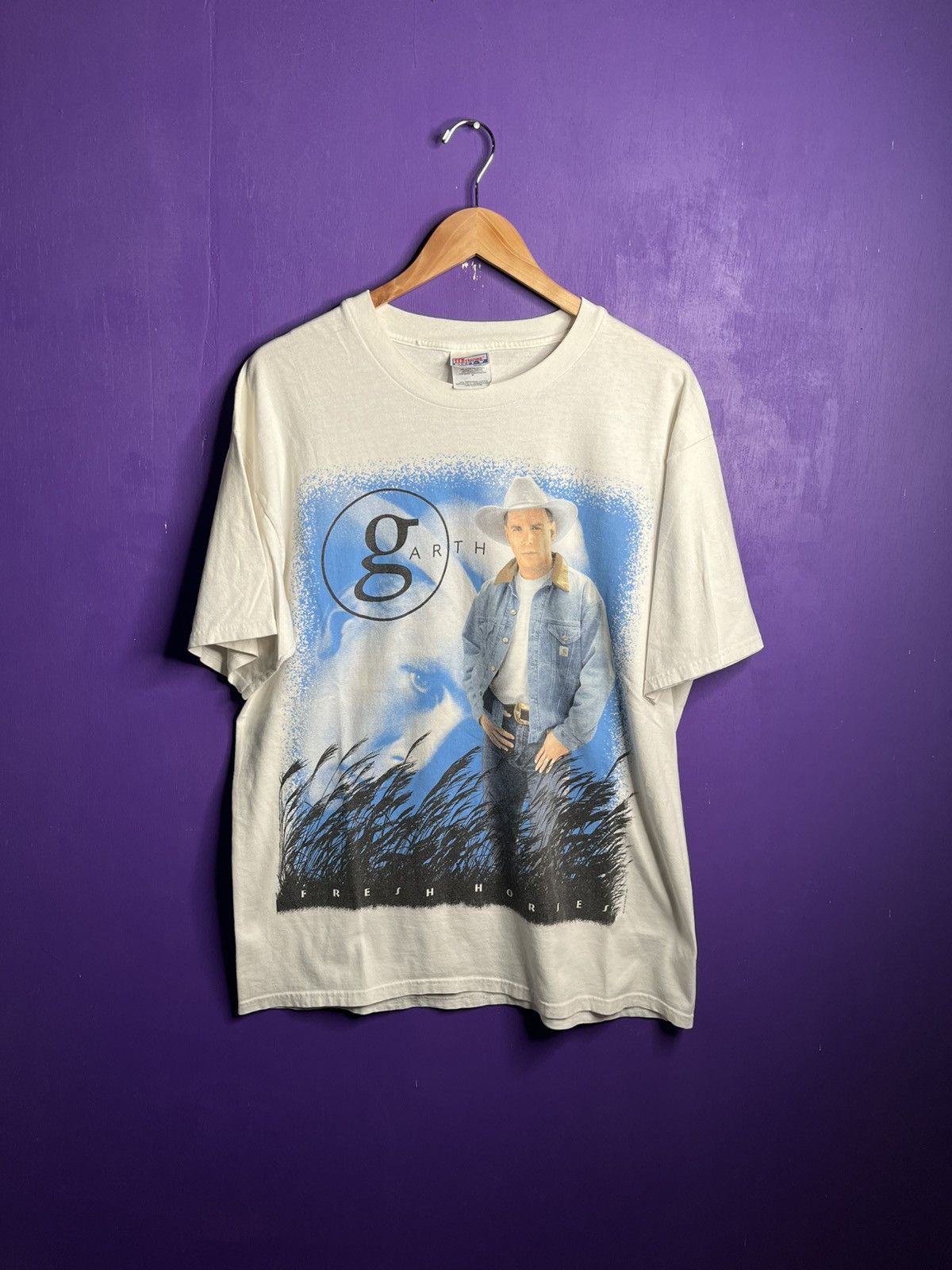 Band Tees × Vintage Vintage 90s Garth brooks fresh horses world tour tee Size US L / EU 52-54 / 3 - 1 Thumbnail