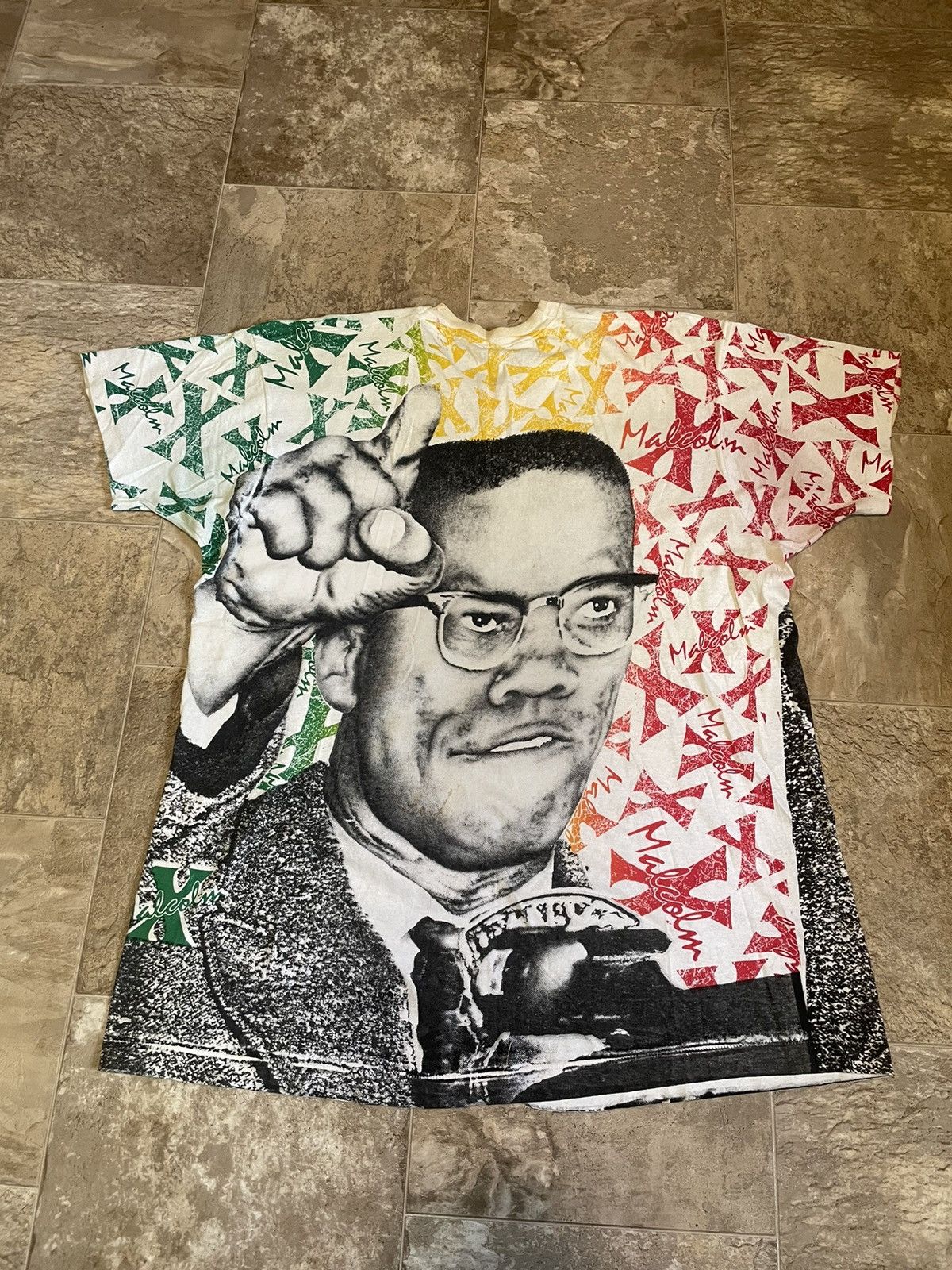 Other Vintage all over print Malcom X GRAIL tshirt see pics Size US XXL / EU 58 / 5 - 2 Thumbnail
