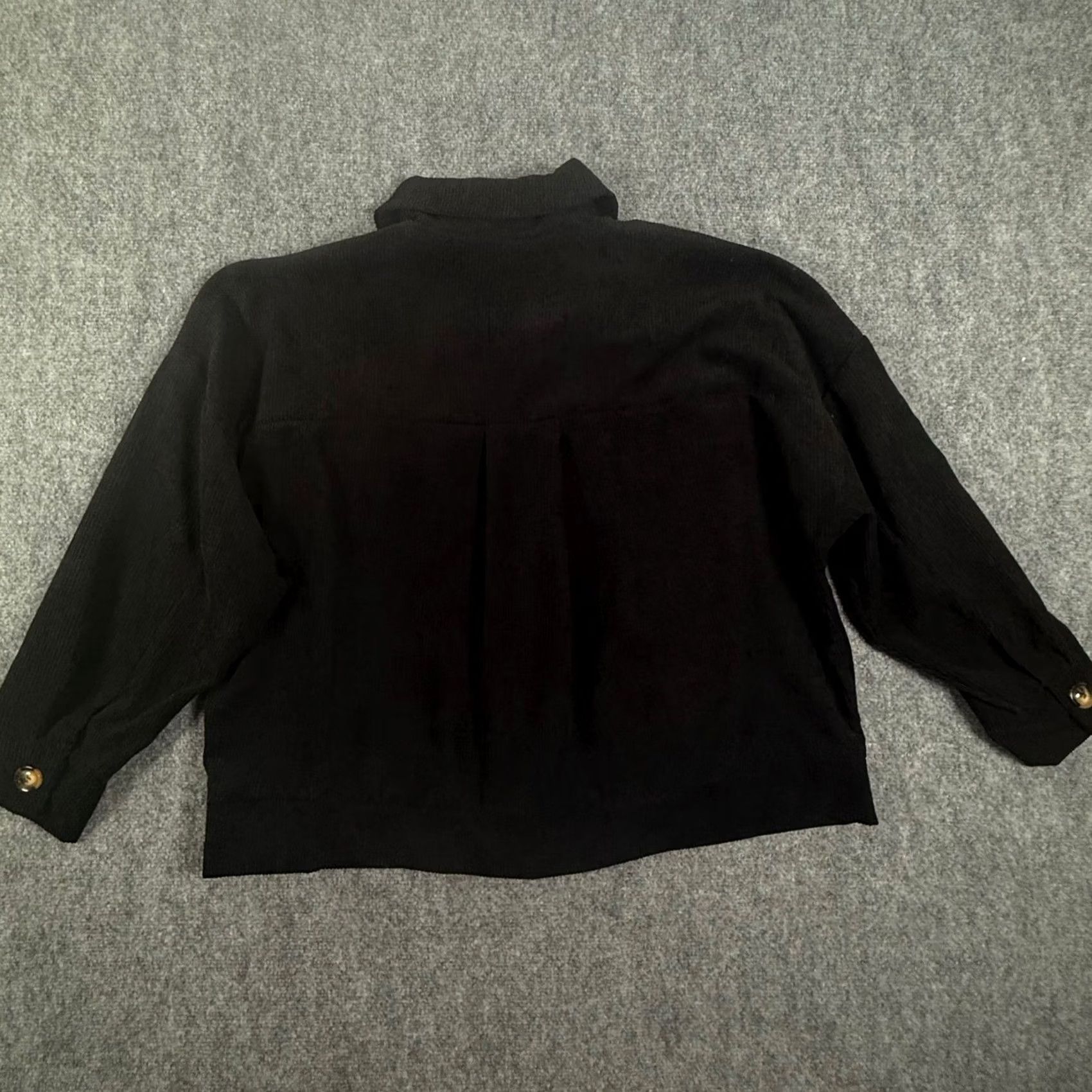 Vintage LuLaRoe Black Corduroy Jacket Shacket Button Front Pockets 2XL Womens Size XXL / US 16-18 / IT 52-54 - 3 Thumbnail