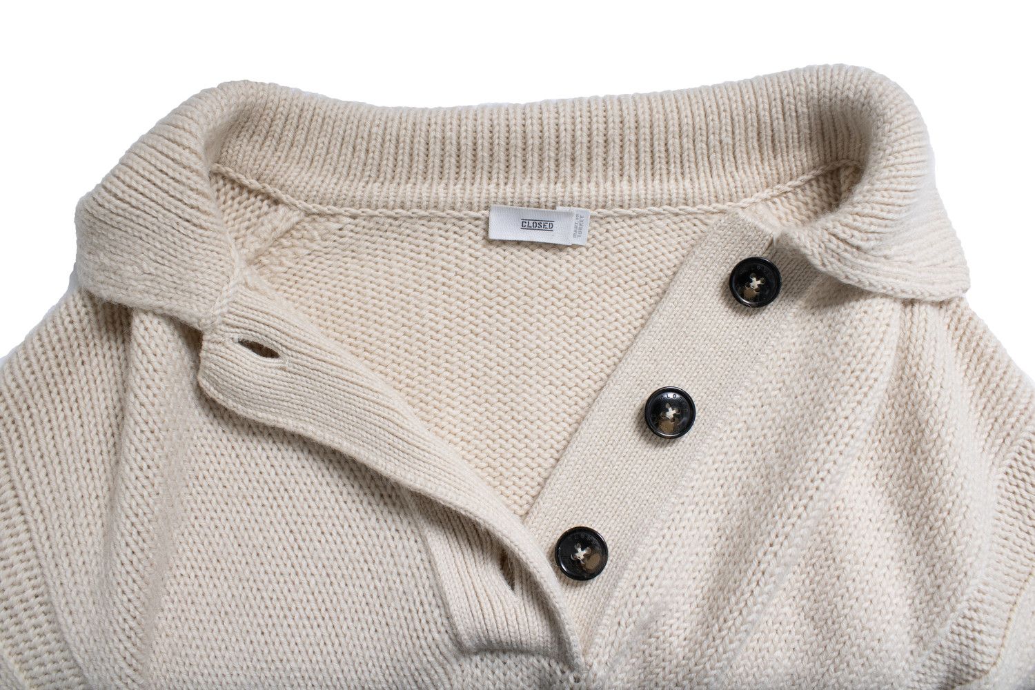 CLOSED Closed, oversized knitted polo sweater in beige Size XL / US 12-14 / IT 48-50 - 8 Thumbnail
