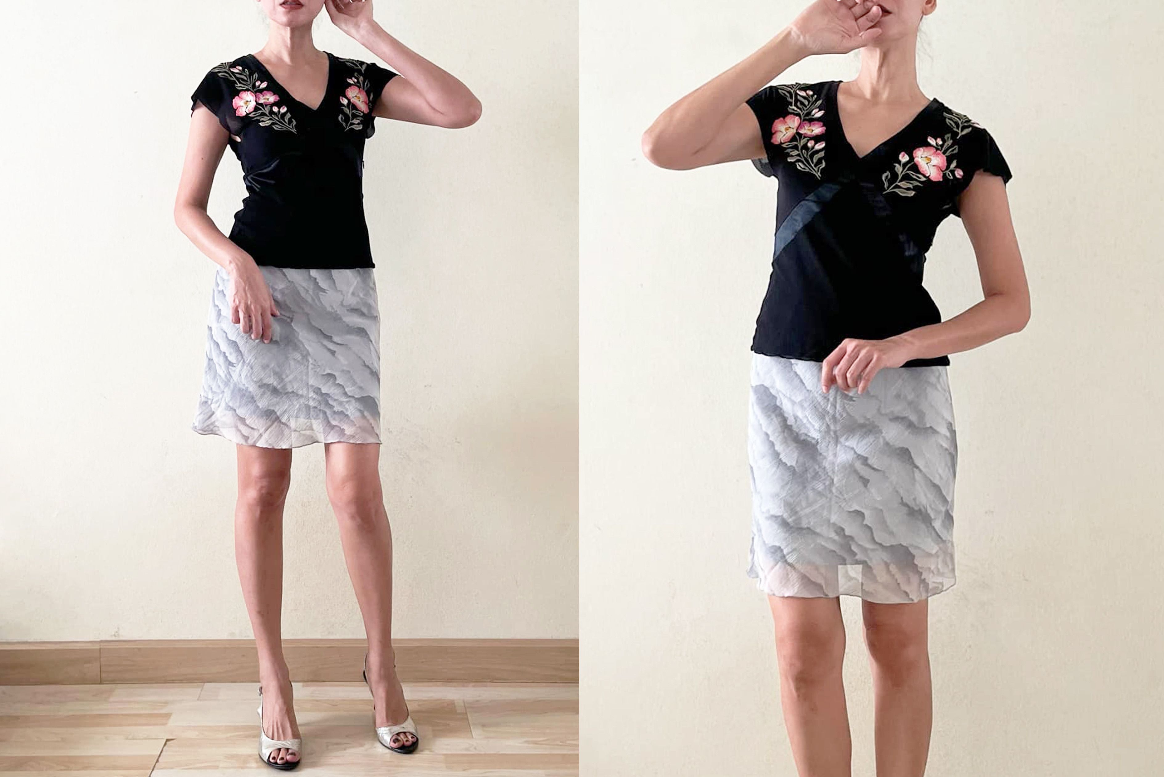 Vivienne Tam Vivienne Tam Black Nylon Mesh top, embroidery flowers Size XS / US 0-2 / IT 36-38 - 5 Thumbnail