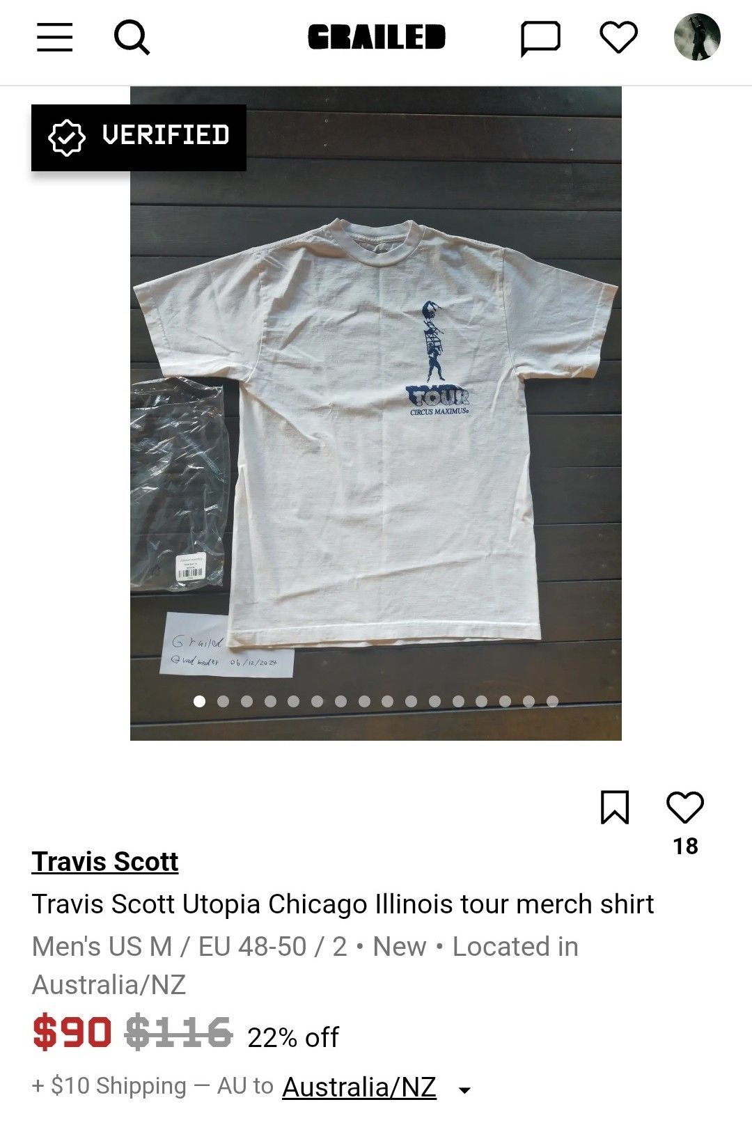 Travis Scott Travis Scott Utopia Chicago Illinois tour merch shirt Size US M / EU 48-50 / 2 - 16 Thumbnail