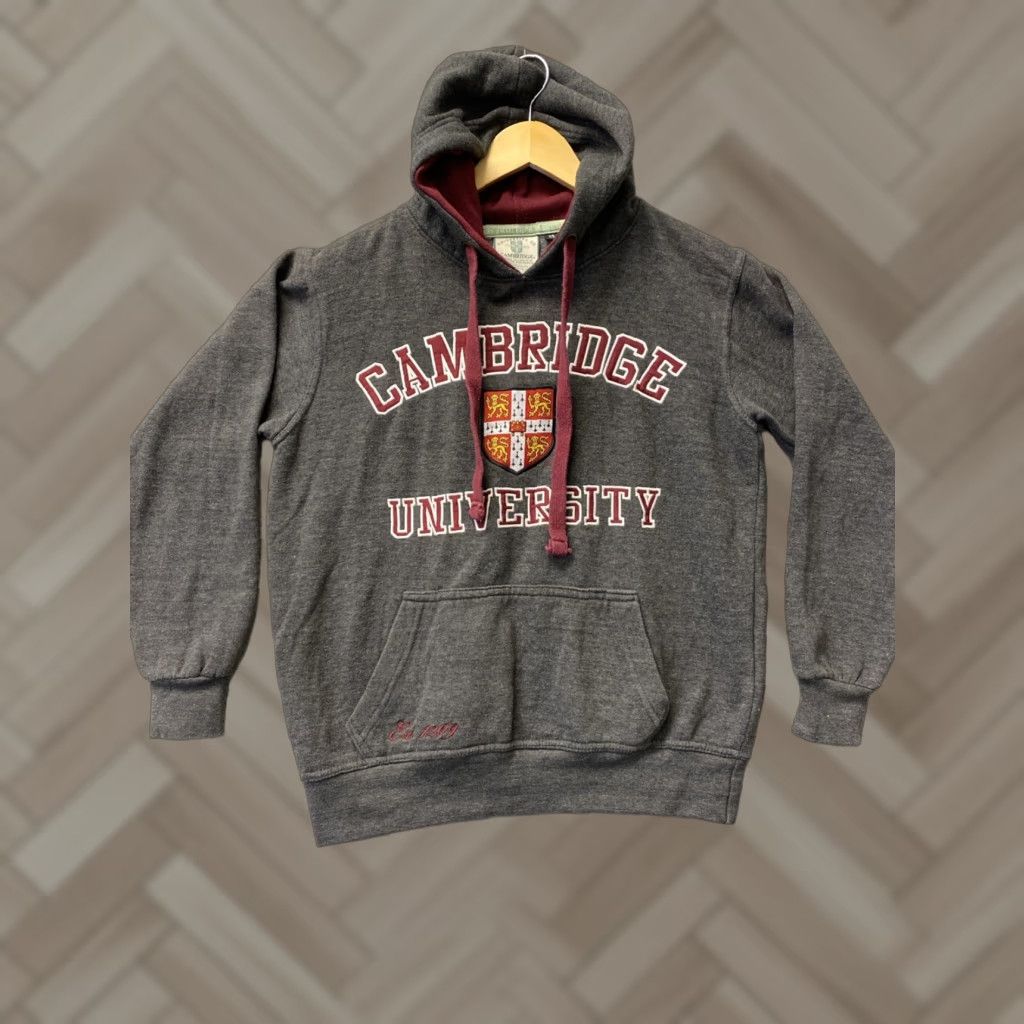 CAMBRIDGE Official Hoodie XS Gray 104-65 University Of Cambridge Brand Unisex Adults Size XS Regular Pullover College University Logo Gray Hoodie