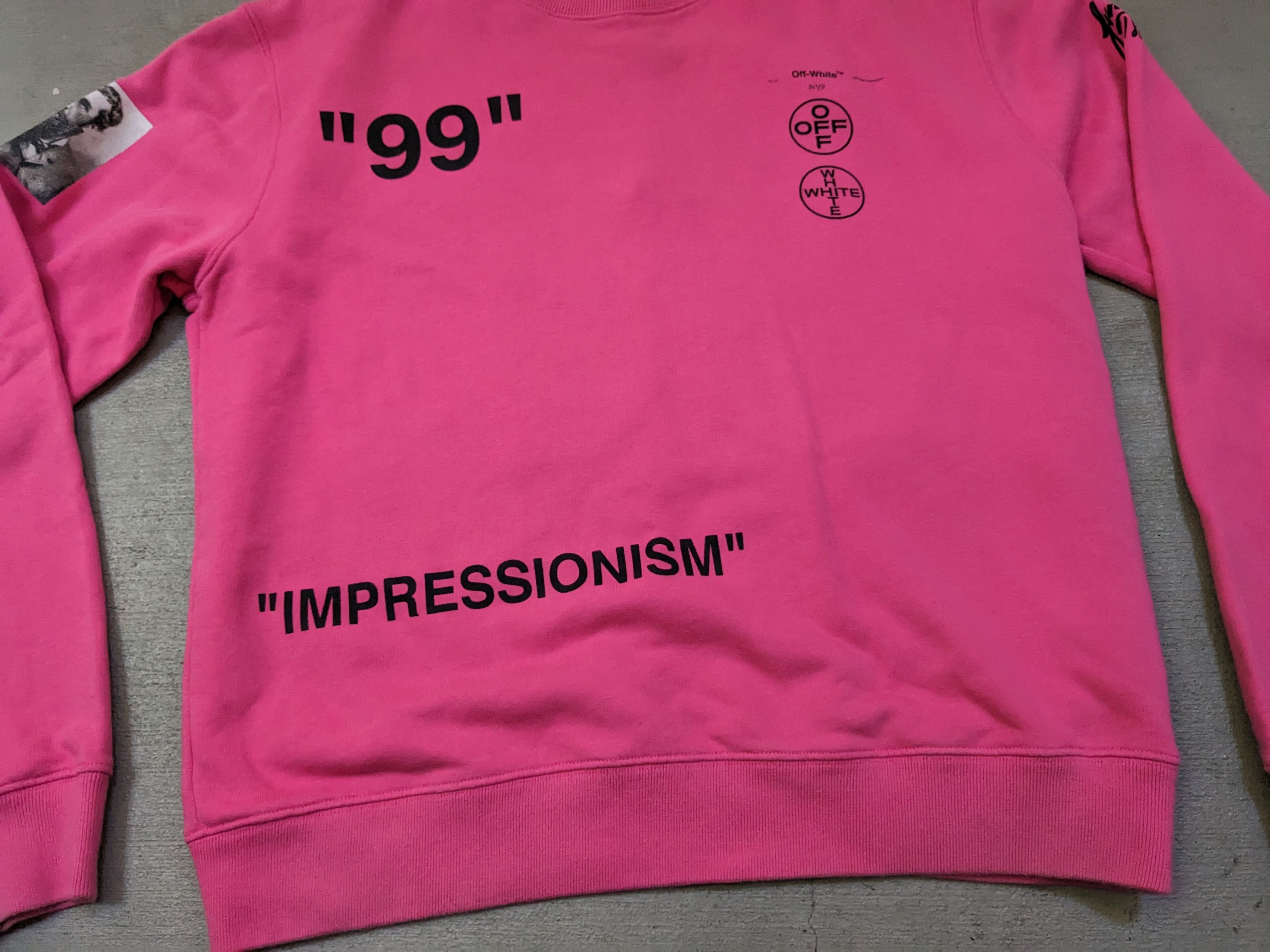 Off-White Off-White Impressionism Crewneck Sweater Pink Cotton Size US L / EU 52-54 / 3 - 7 Thumbnail