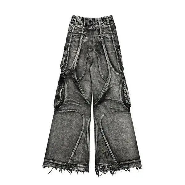 Japanese Brand Retro Style Distressed Baggy Jeans Size US 29 - 3 Thumbnail