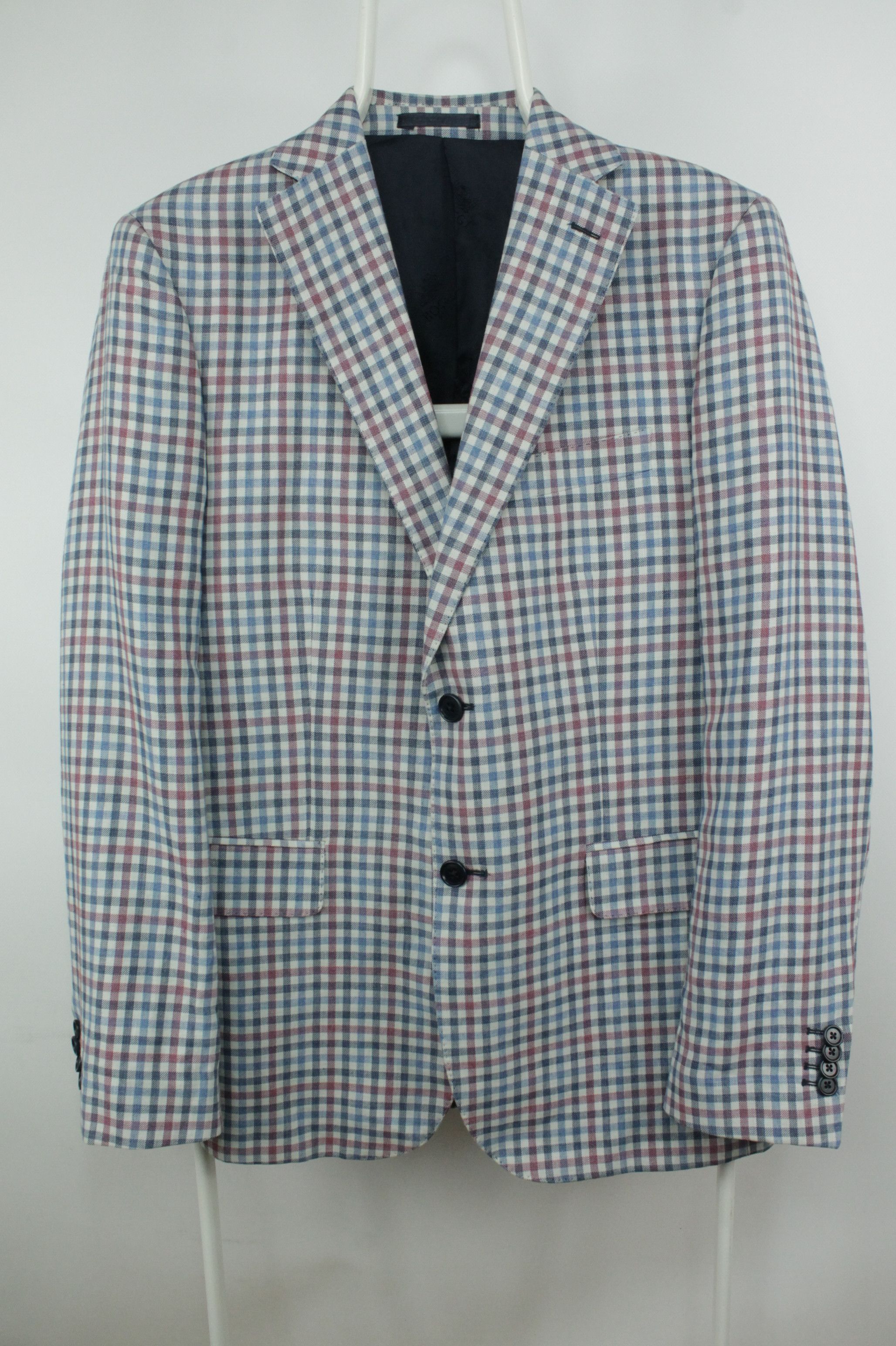 Boggi Boggi Milano Linen Wool Gingham Sport Coat Blazer Men's Size US M / EU 48-50 / 2 - 1 Thumbnail