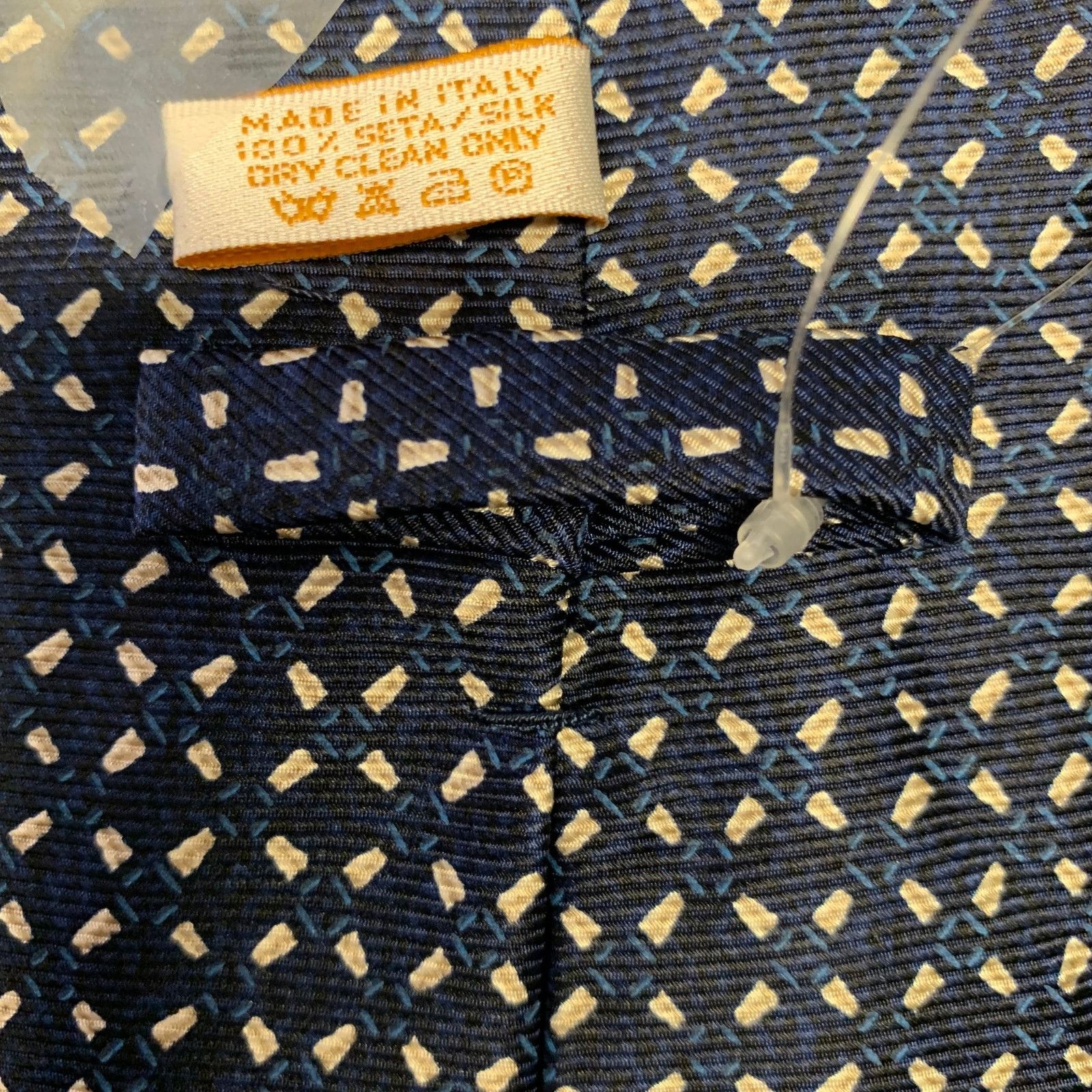 Bvlgari BVLGARI Navy White Polka Dot Silk Tie Size ONE SIZE - 3 Thumbnail