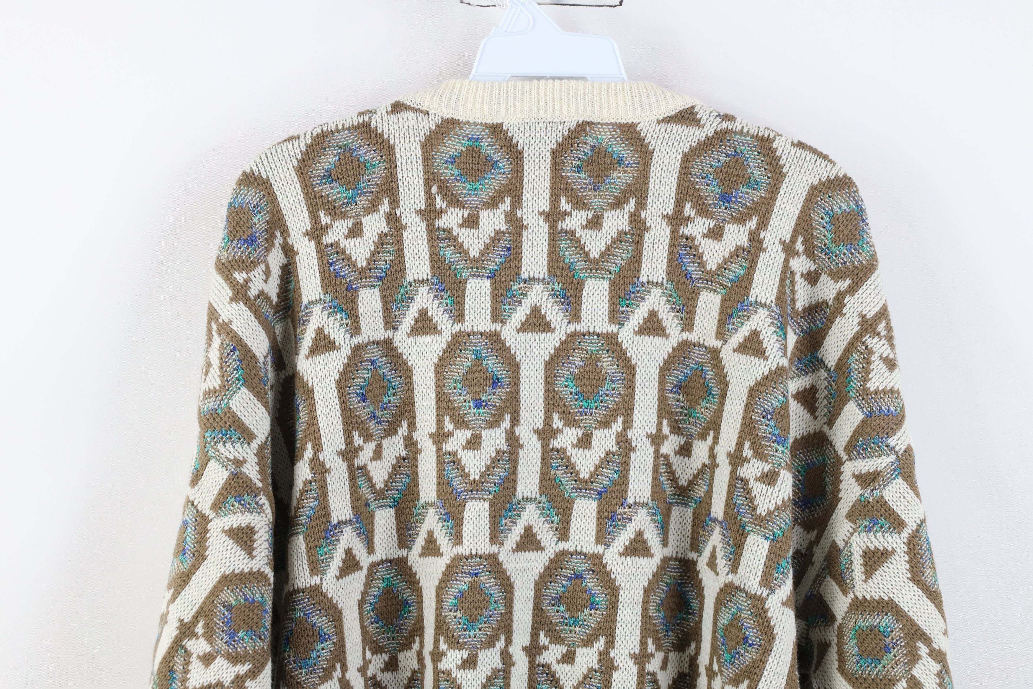 Vintage Vintage 90s Coogi Style Geometric Knit Crewneck Sweater Size US XL / EU 56 / 4 - 10 Thumbnail