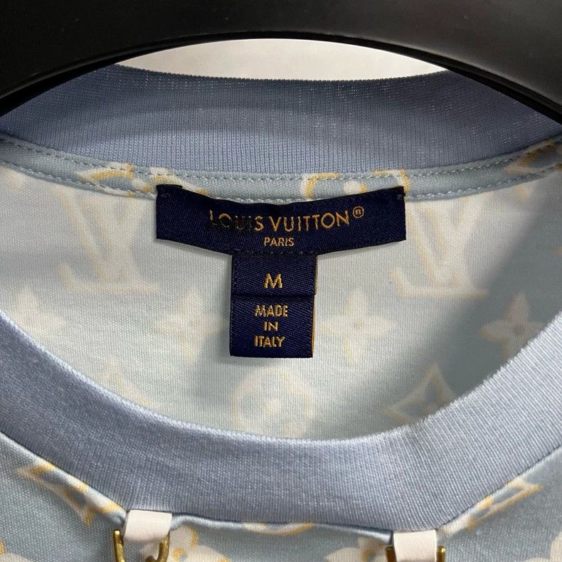 Louis Vuitton louis vuitton Blue Round Neck Full Print Mid-Waist Slim Mi Size M / US 6-8 / IT 42-44 - 2 Thumbnail