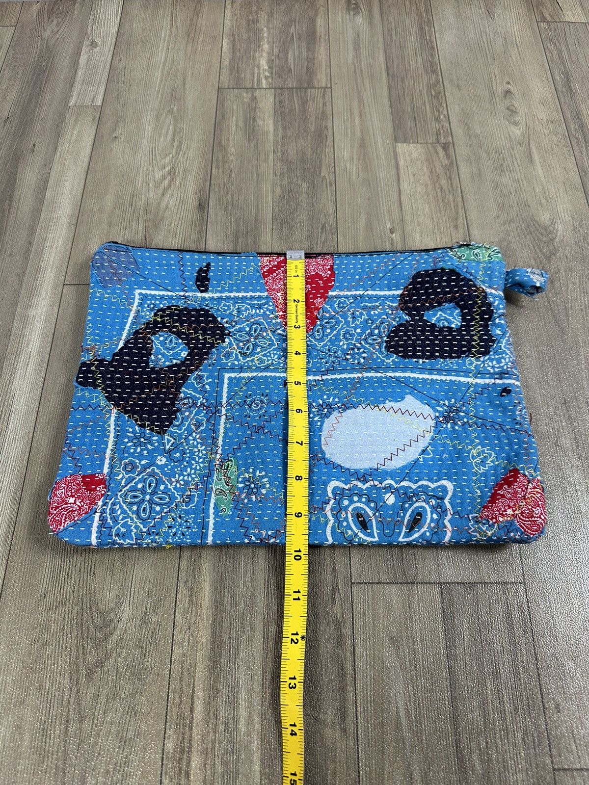 Handmade Custom Made Distressed Patchwork Boro Paisley cutch bag Size ONE SIZE - 14 Thumbnail