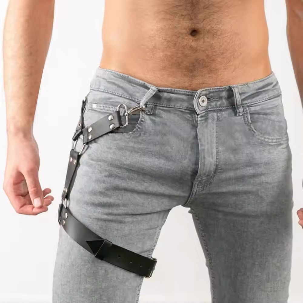 Japanese Brand × Vintage Punk PU Leather Harness Suspenders Size ONE SIZE - 2 Thumbnail